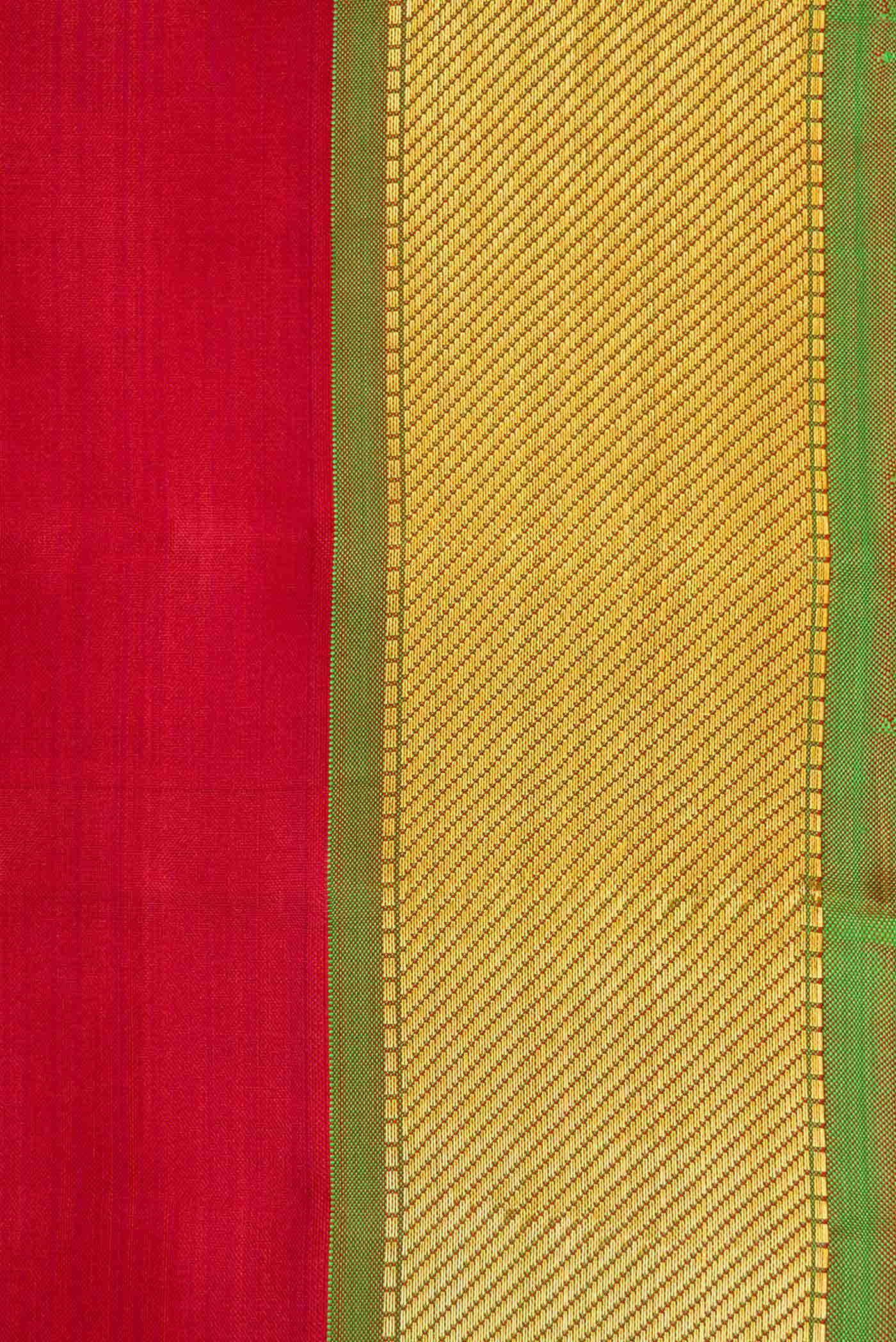 Pure Silk Pure Zari Maroon Dual Tone Kanchipuram Saree