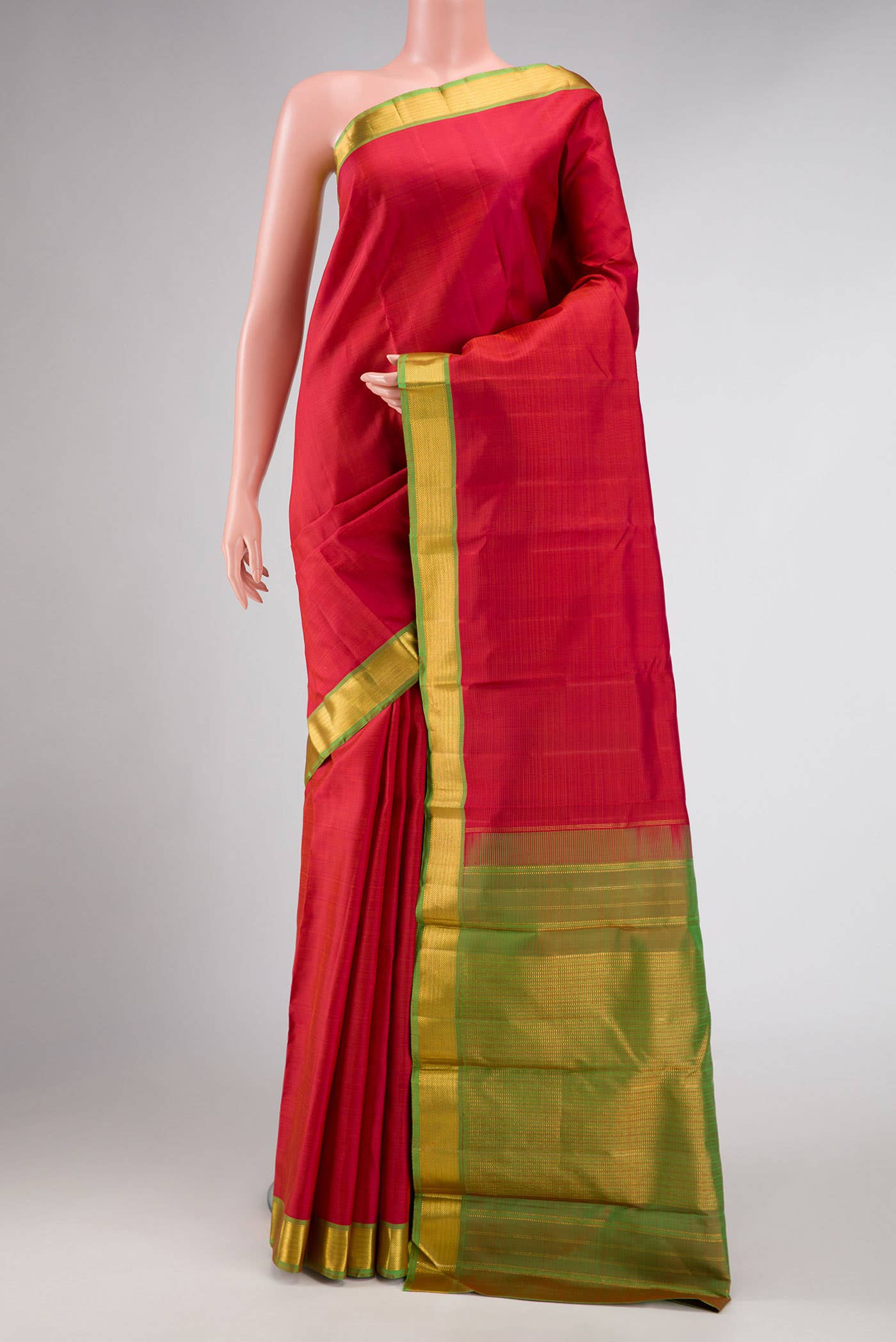 Pure Silk Pure Zari Maroon Dual Tone Kanchipuram Saree