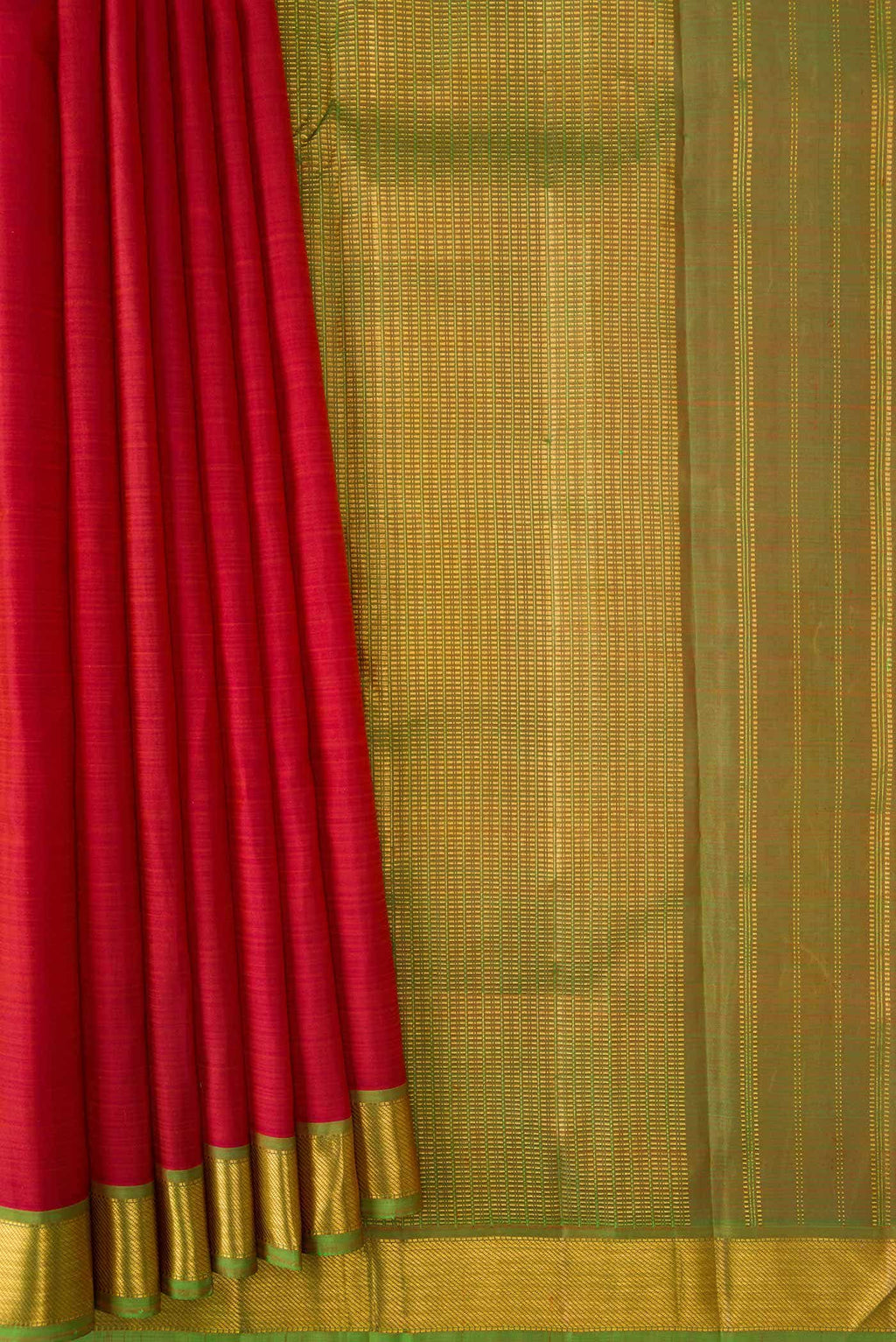 Pure Silk Pure Zari Maroon Dual Tone Kanchipuram Saree