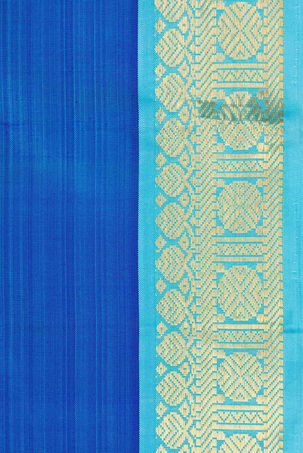 Pure Silk Pure Zari Peacock Blue Dual Tone Kanchipuram Saree