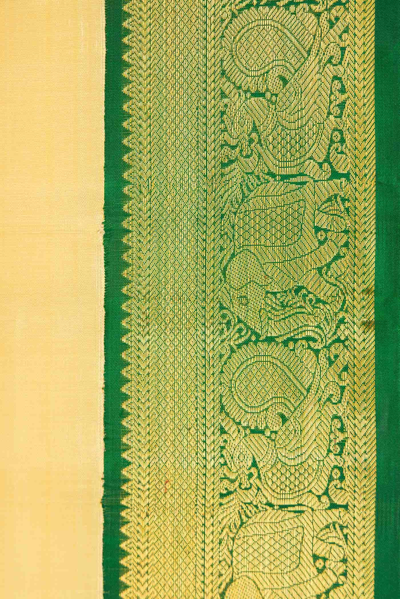 Pure Silk Pure Zari Sandal Dual Tone Kanchipuram Saree