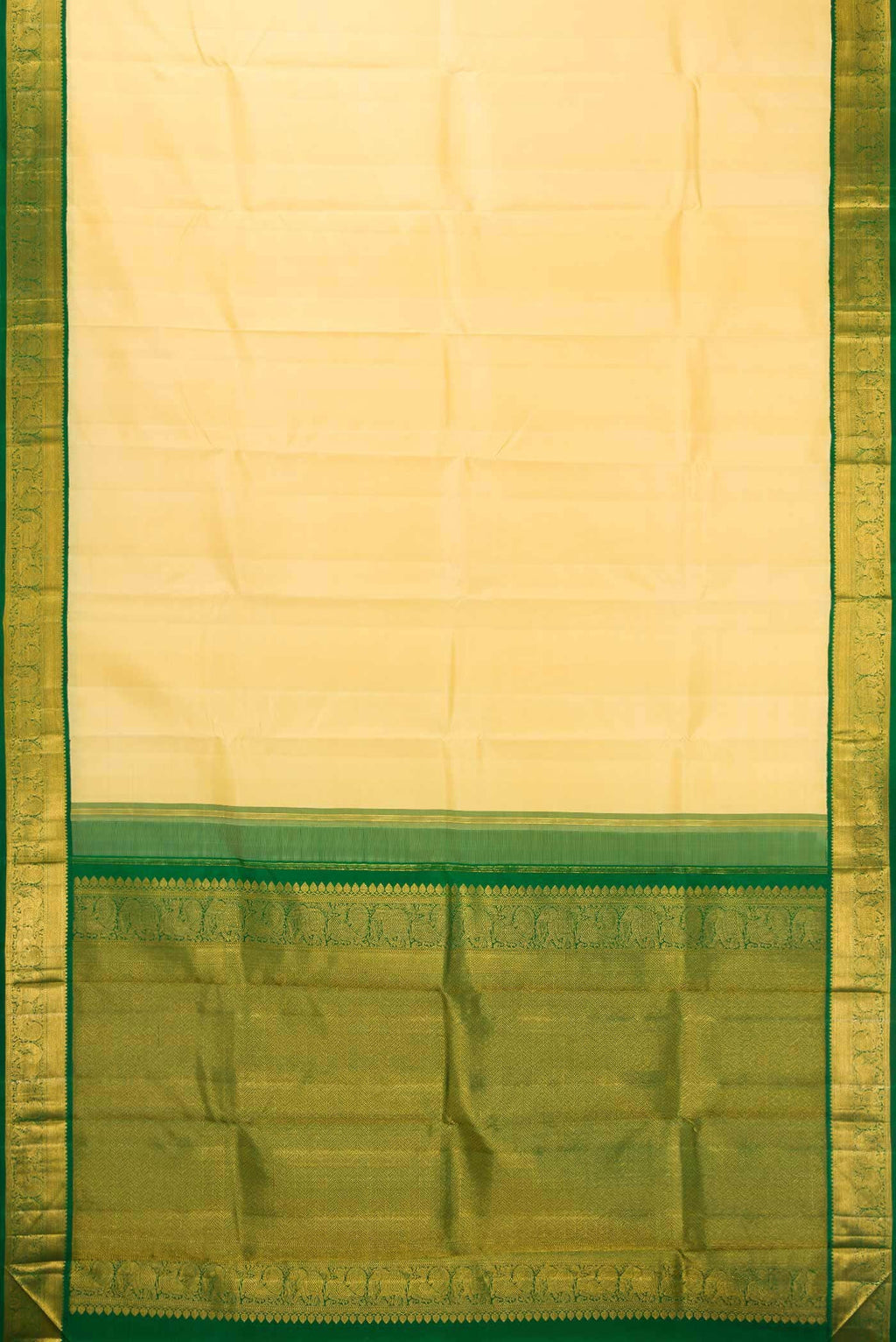 Pure Silk Pure Zari Sandal Dual Tone Kanchipuram Saree