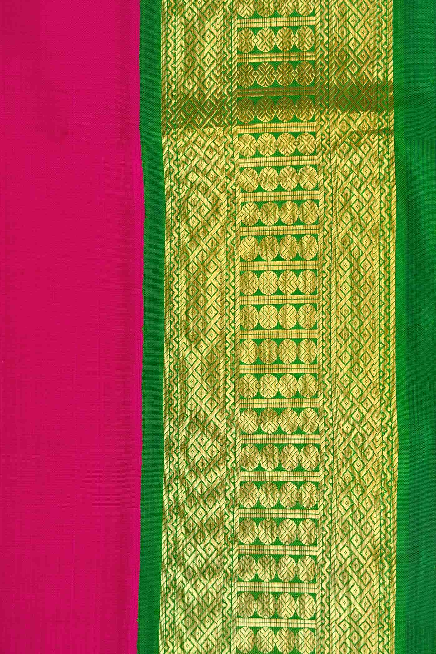Pure Silk Pure Zari Pink Dual Tone Kanchipuram Saree