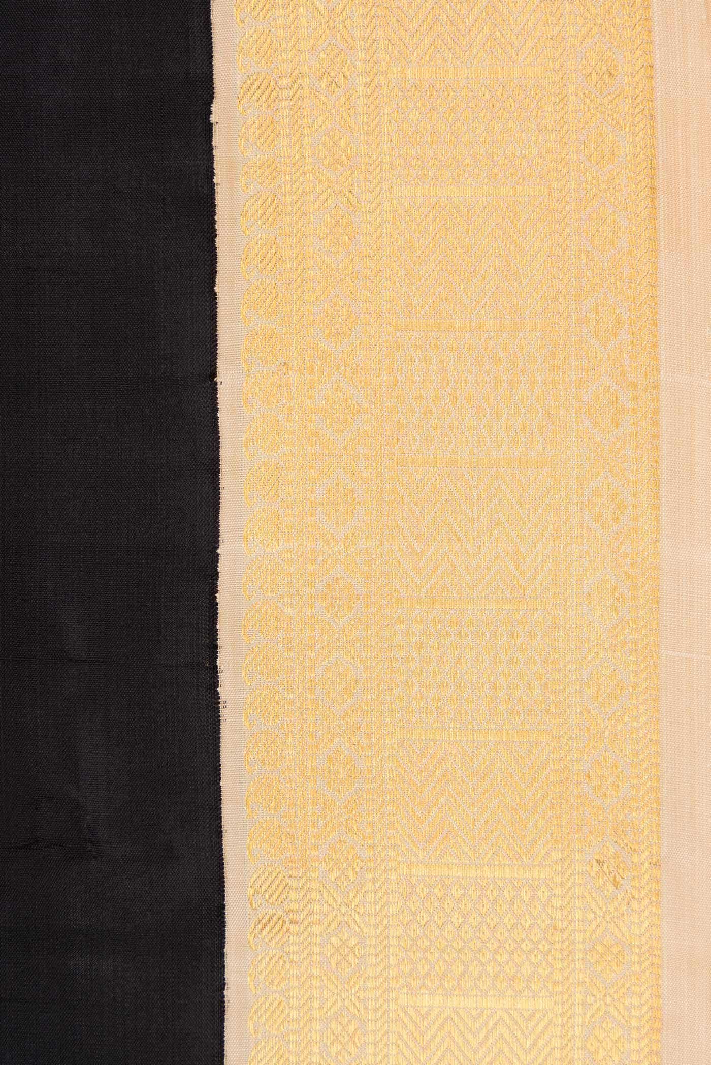 Pure Silk Pure Zari Black Kanchipuram Saree