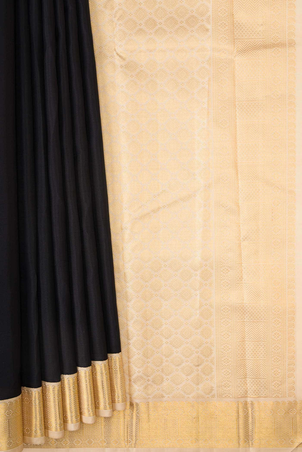 Pure Silk Pure Zari Black Kanchipuram Saree