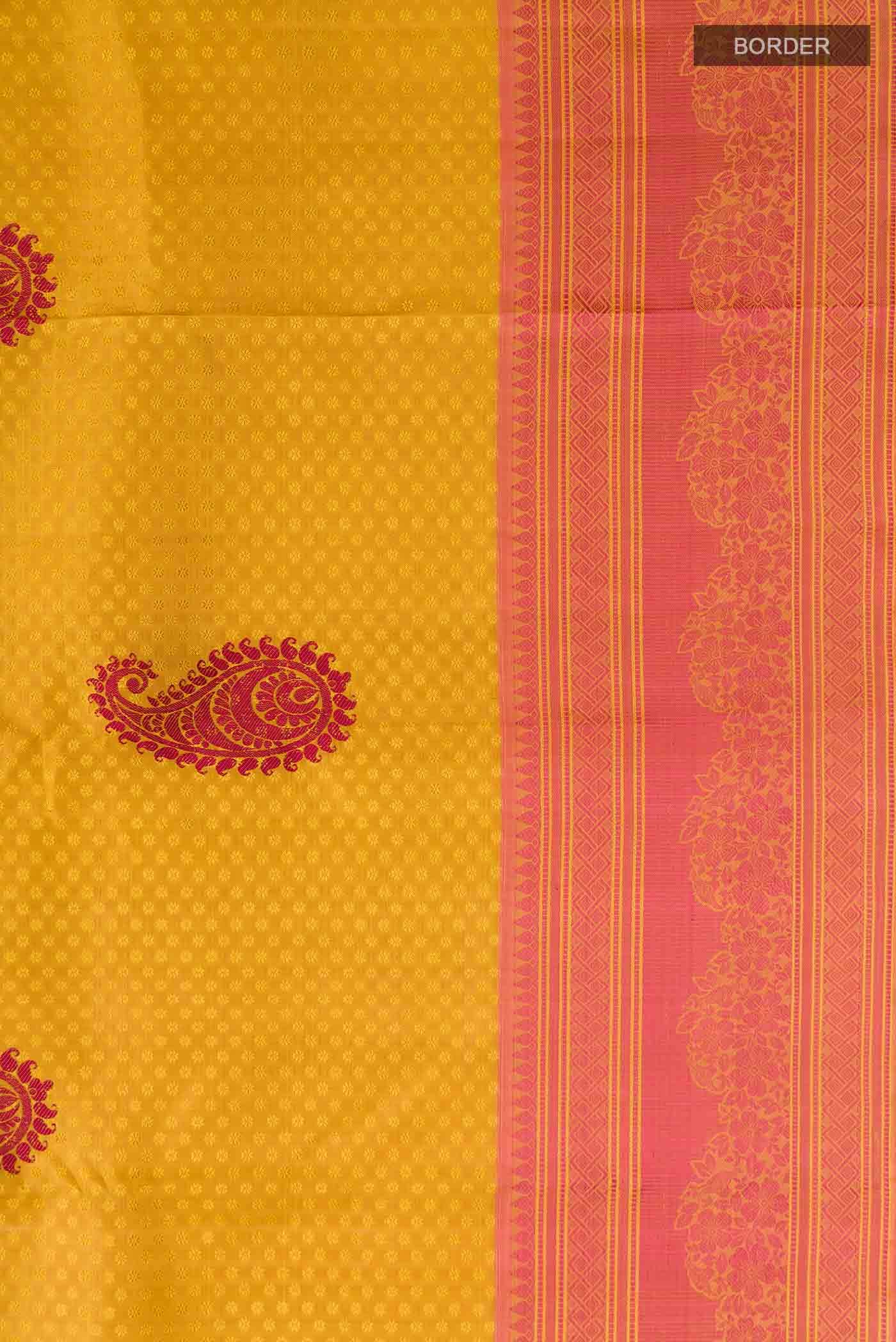 Yellow Kanchipuram Silk Saree