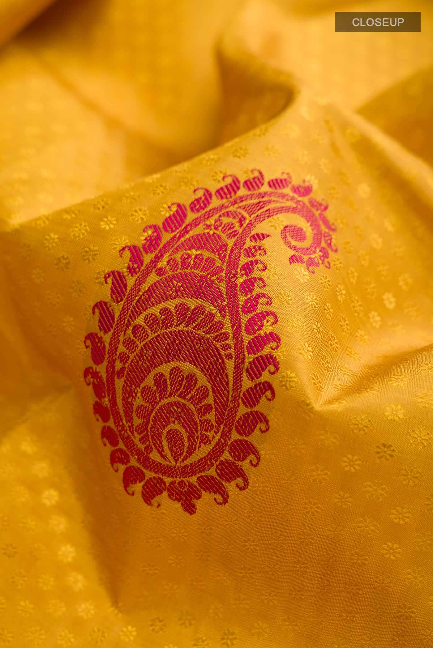 Yellow Kanchipuram Silk Saree