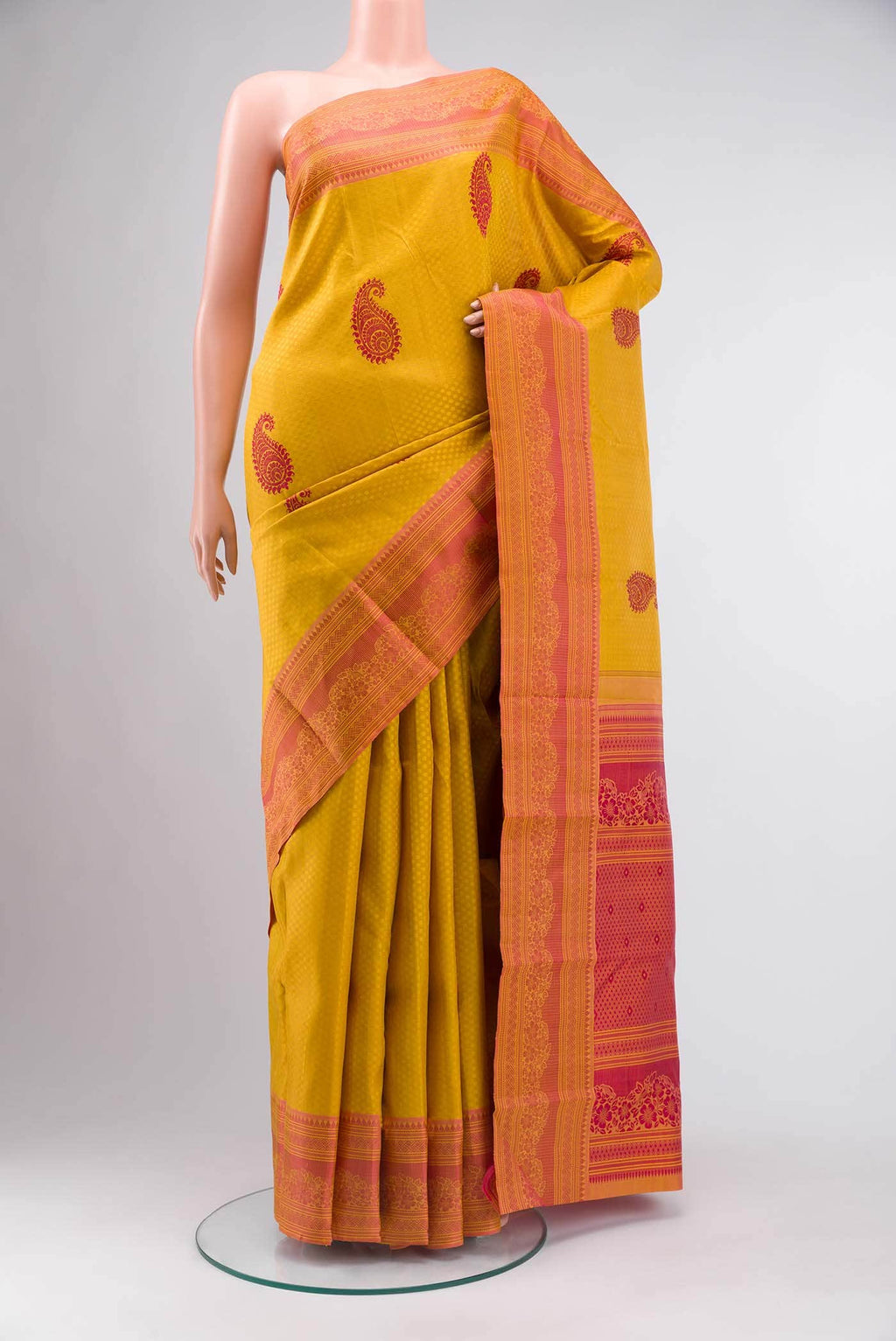 Yellow Kanchipuram Silk Saree