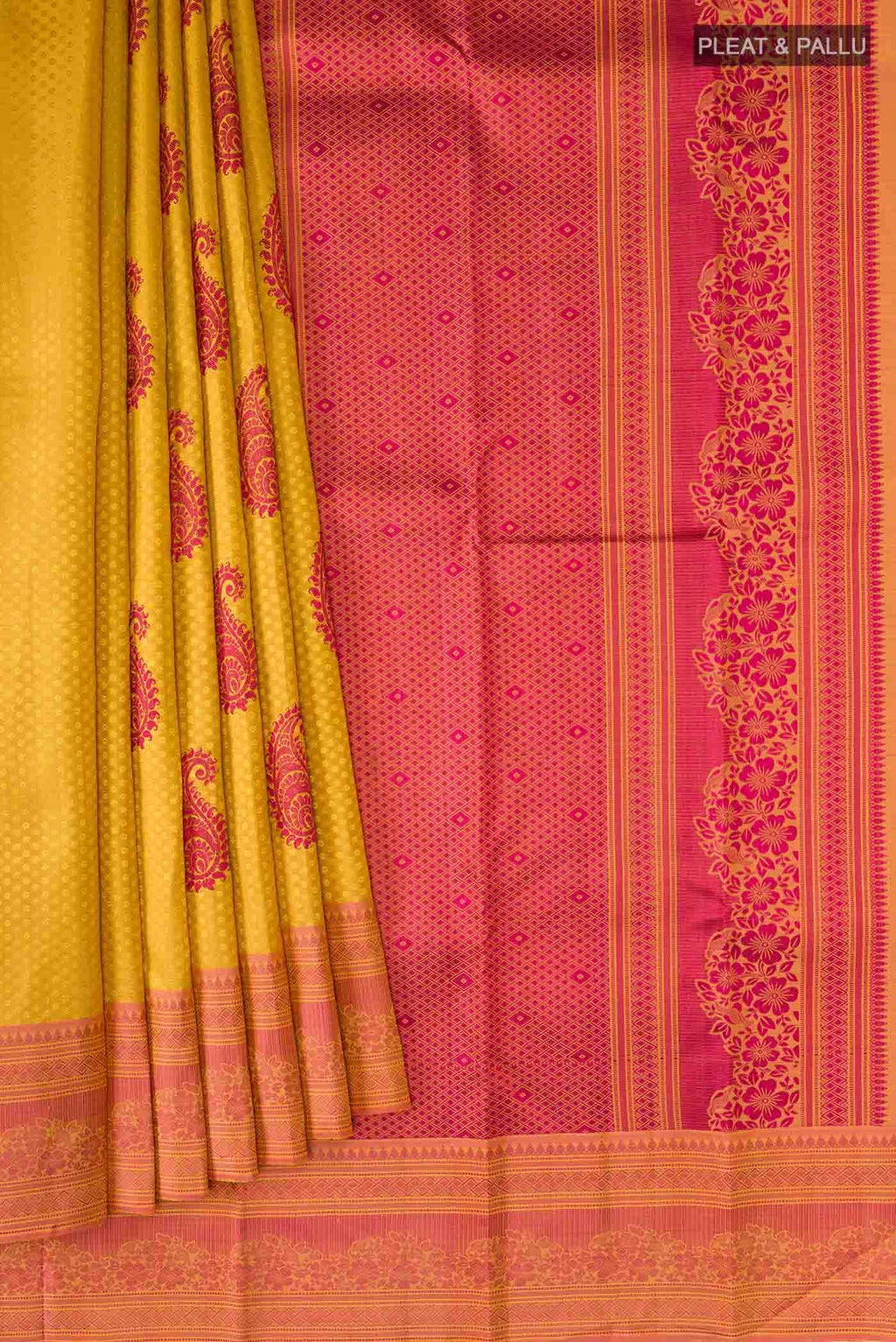 Yellow Kanchipuram Silk Saree