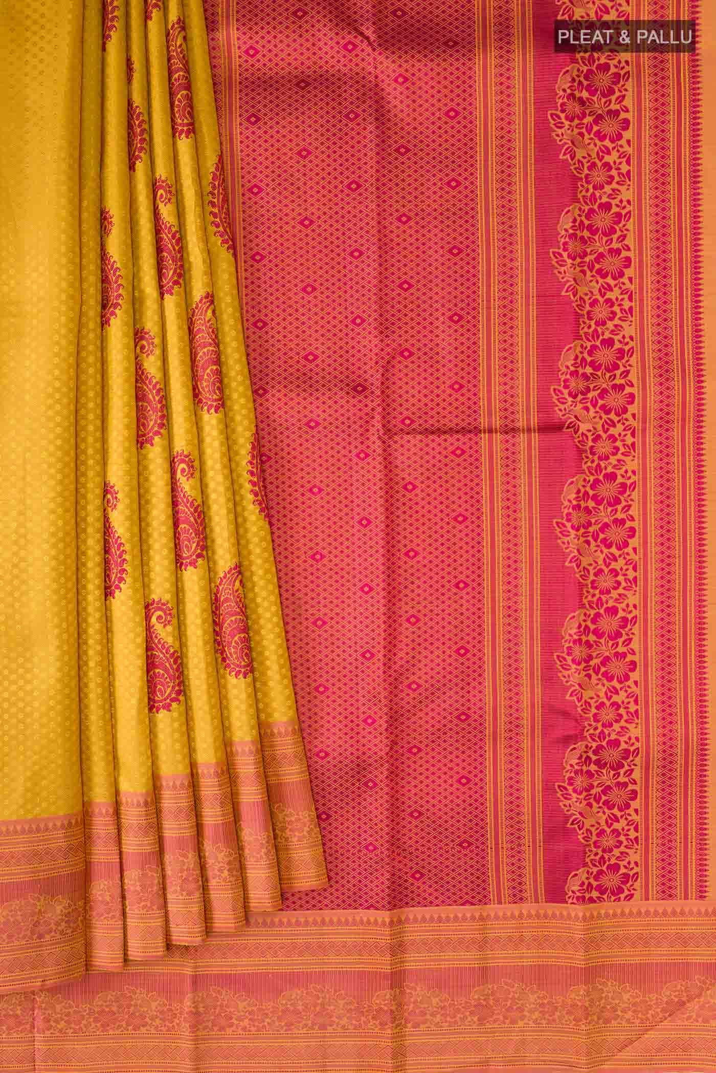 Yellow Kanchipuram Silk Saree