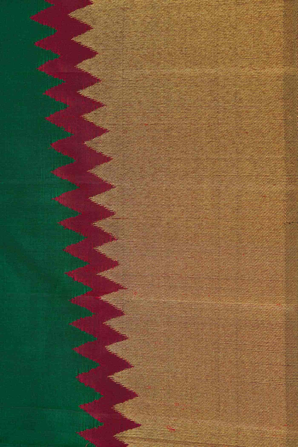 Pure Silk Pure Zari Bottle Green Dual Tone Kanchipuram Saree