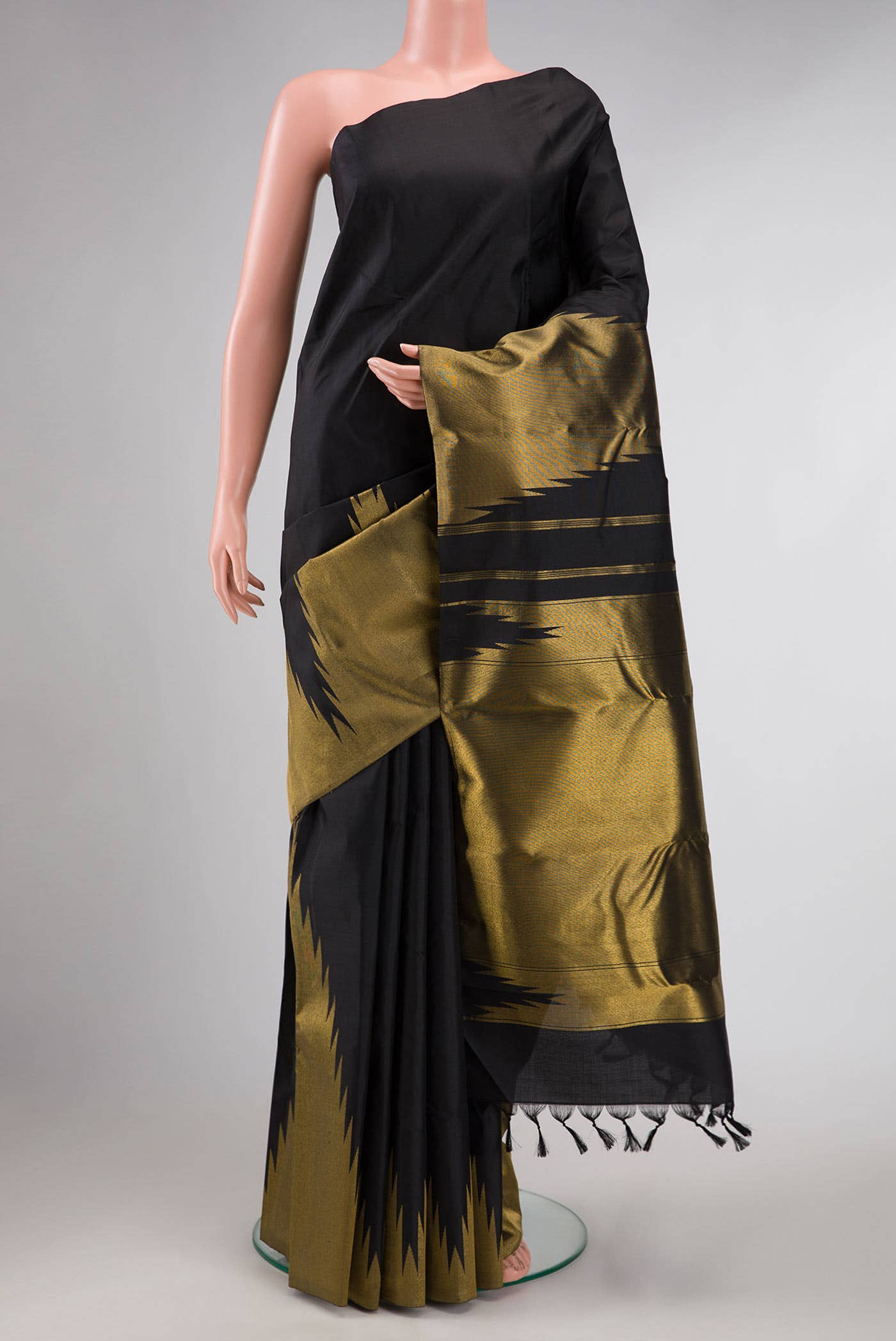 Black Kanchipuram Silk Saree