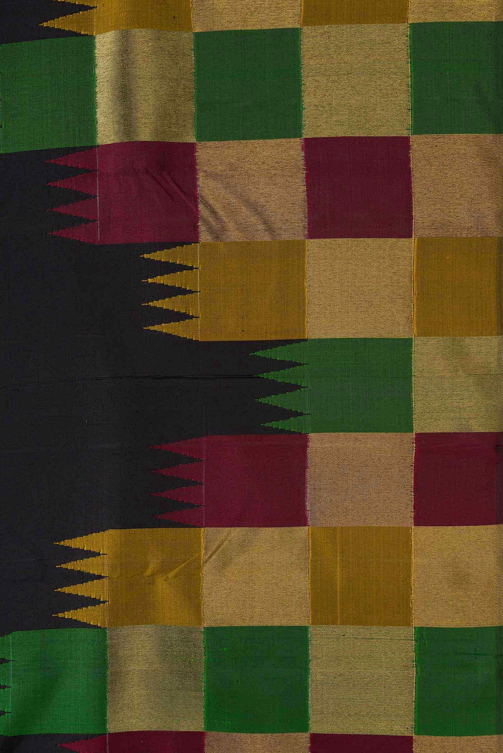 Pure Silk Pure Zari Black Dual Tone Kanchipuram Saree