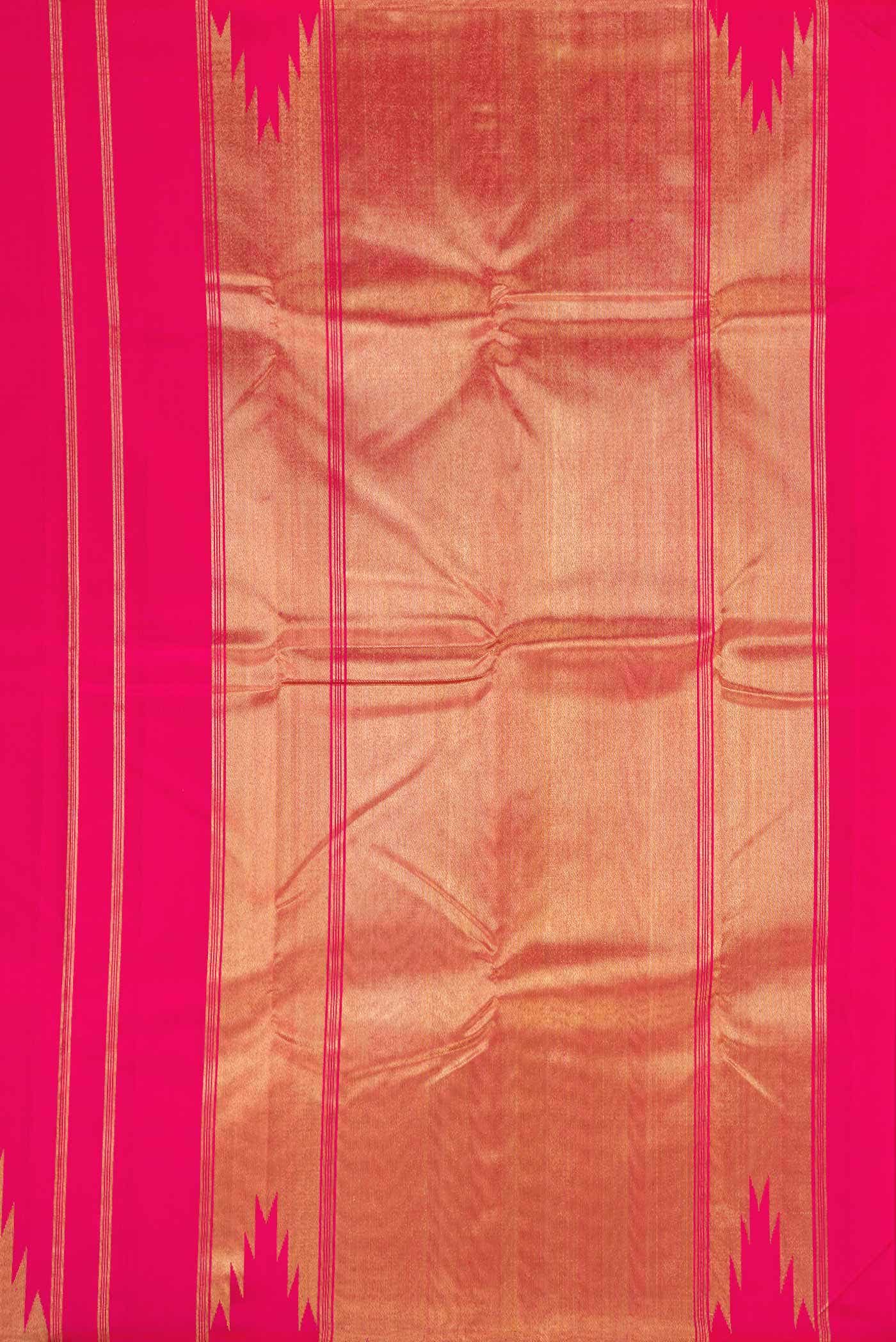 Pure Silk Pure Zari Pink Dual Tone Kanchipuram Saree