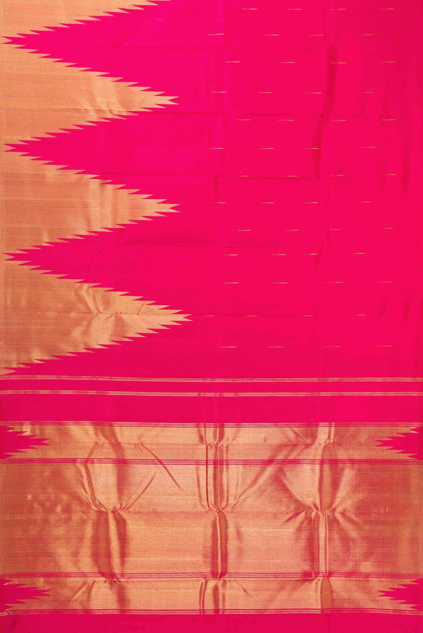 Pure Silk Pure Zari Pink Dual Tone Kanchipuram Saree