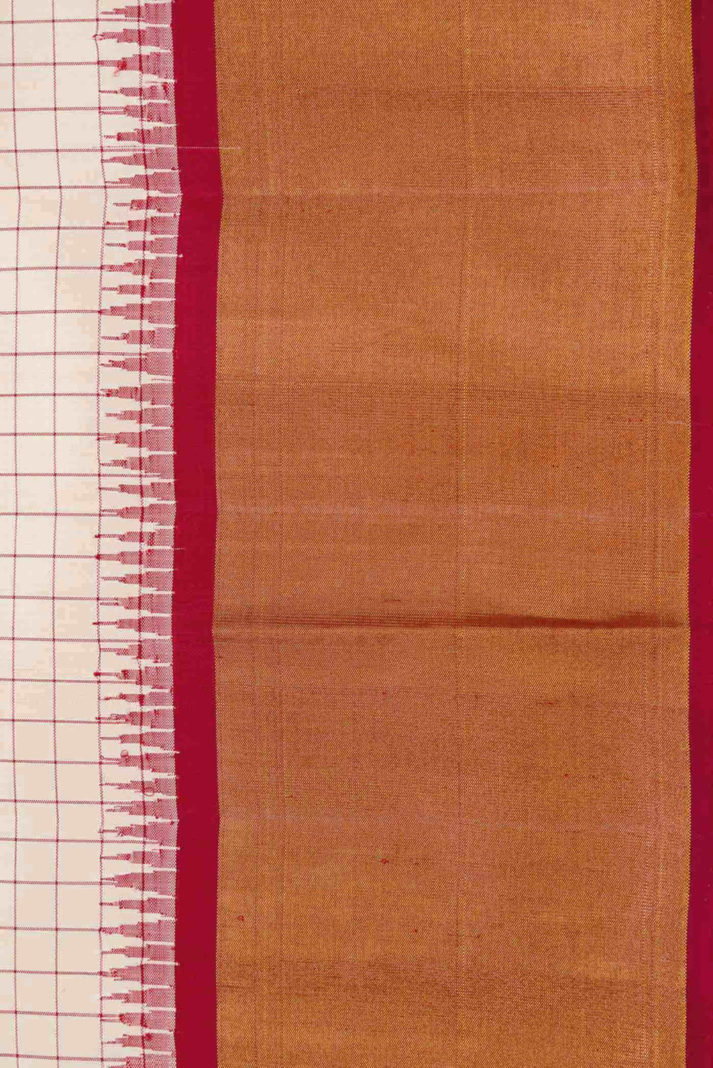 Pure Silk Pure Zari Cream Dual Tone Kanchipuram Saree