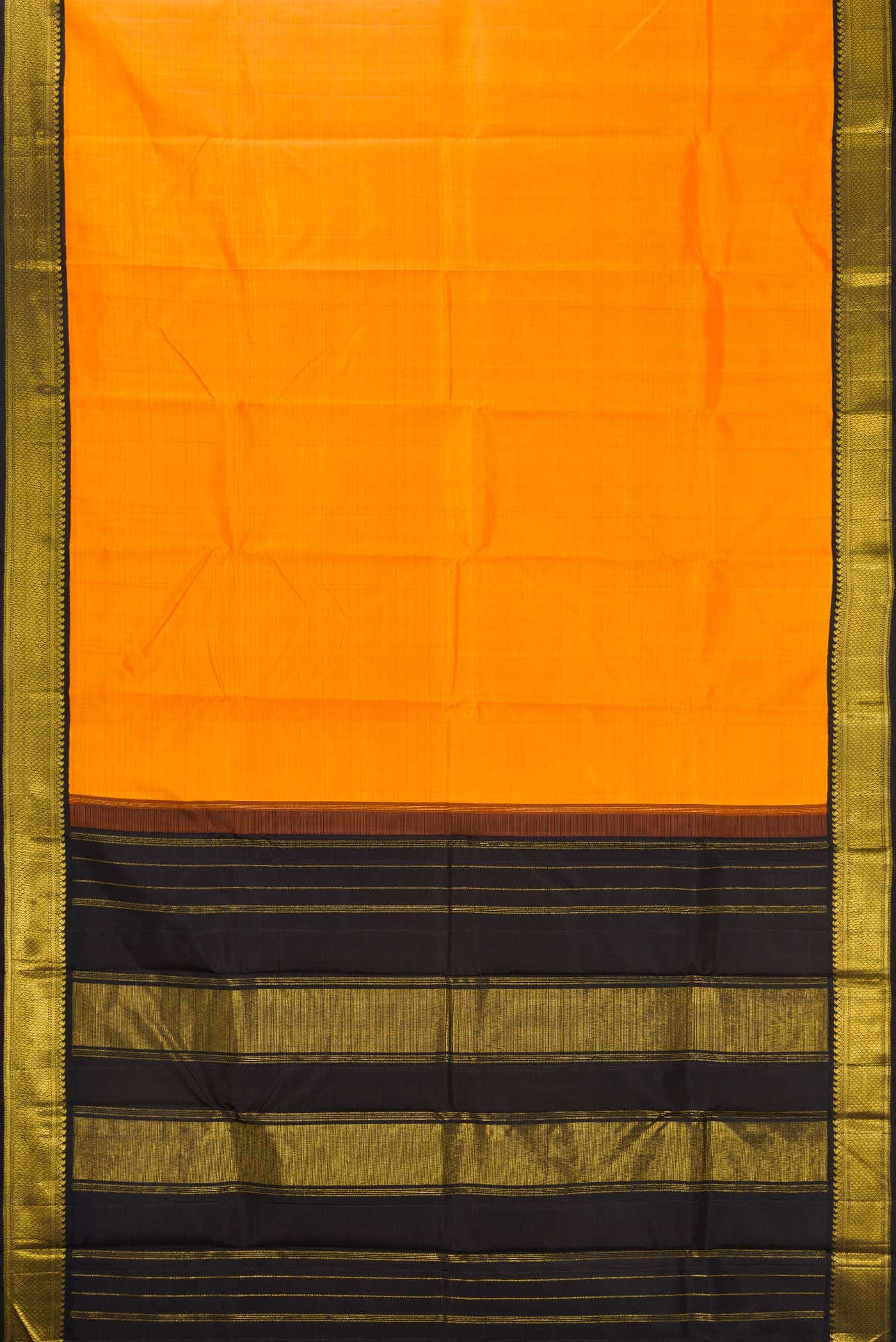 Pure Silk Pure Zari Yellow Dual Tone Kanchipuram Saree