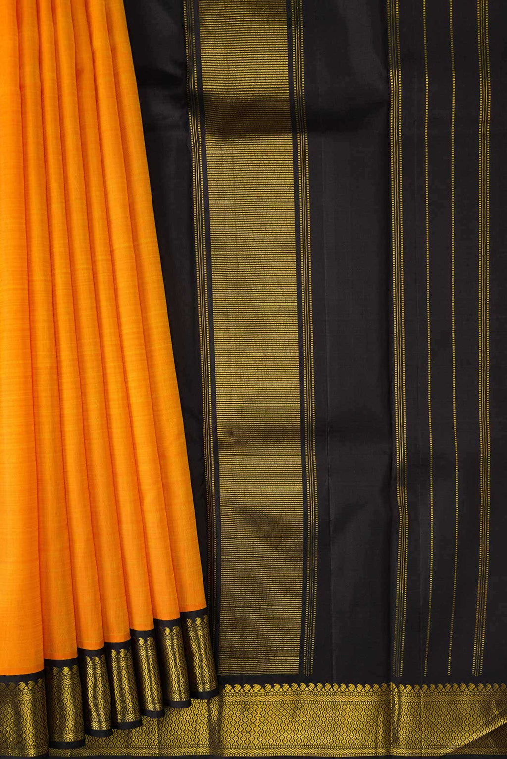 Pure Silk Pure Zari Yellow Dual Tone Kanchipuram Saree