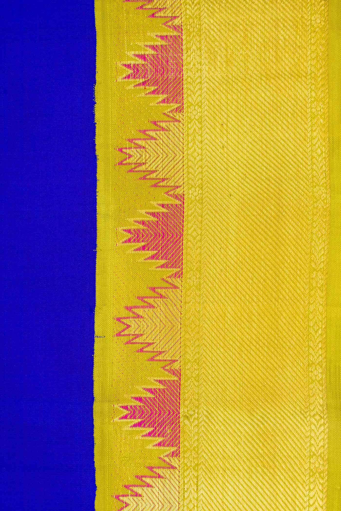 Pure Silk Pure Zari Royal Blue Dual Tone Kanchipuram Saree