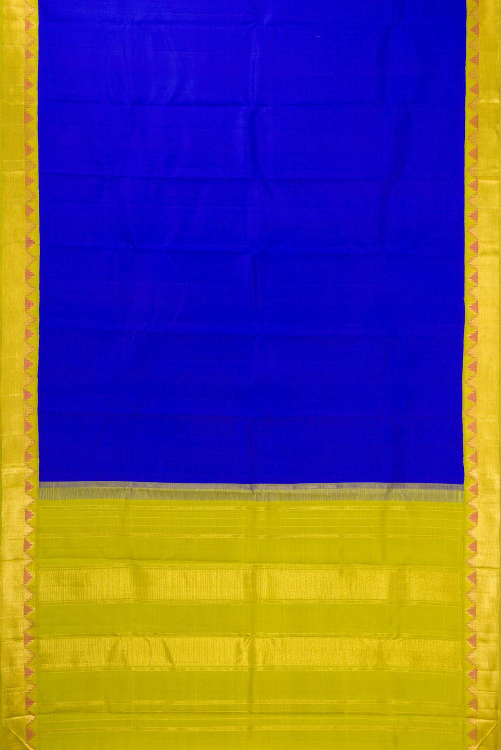 Pure Silk Pure Zari Royal Blue Dual Tone Kanchipuram Saree