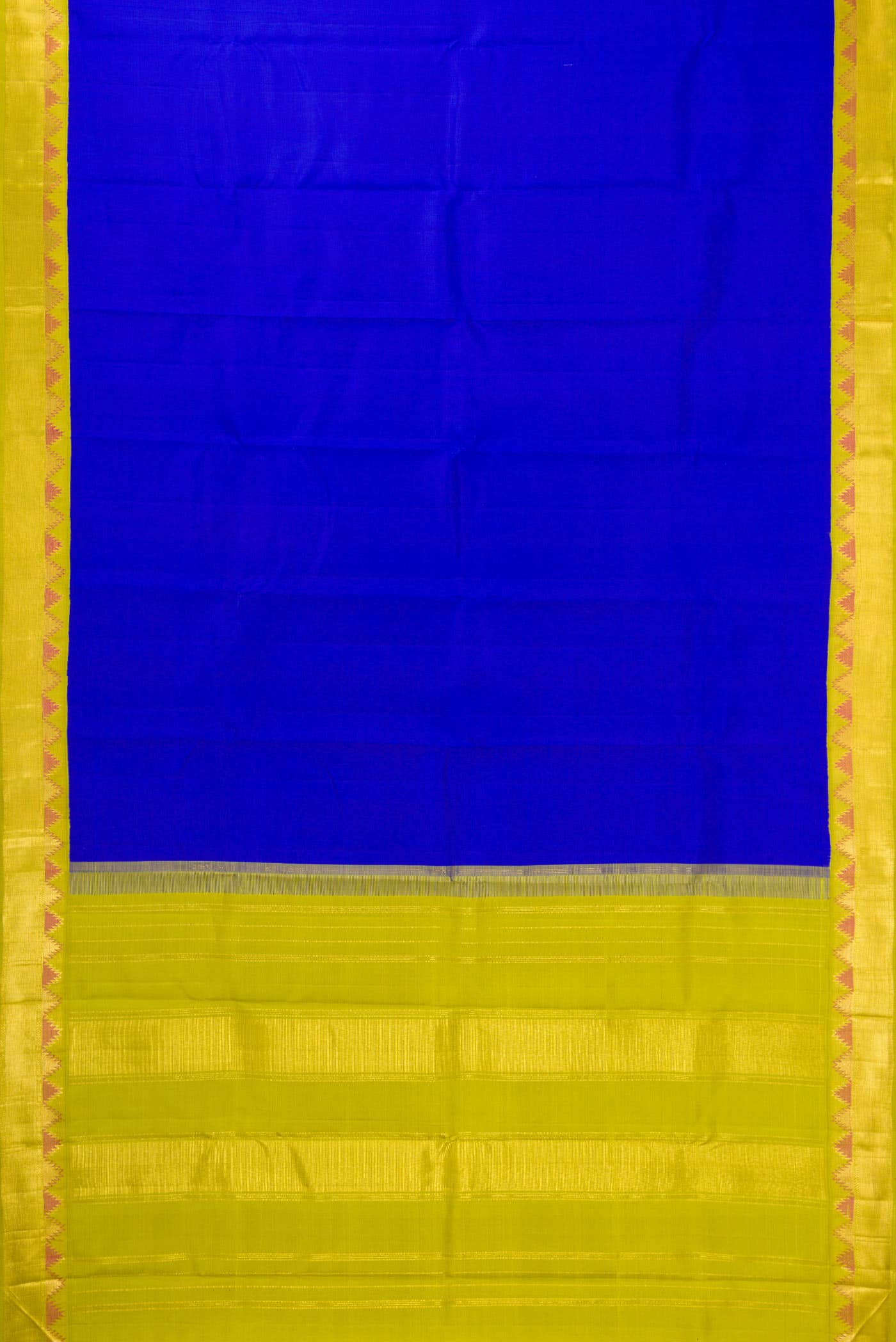 Pure Silk Pure Zari Royal Blue Dual Tone Kanchipuram Saree