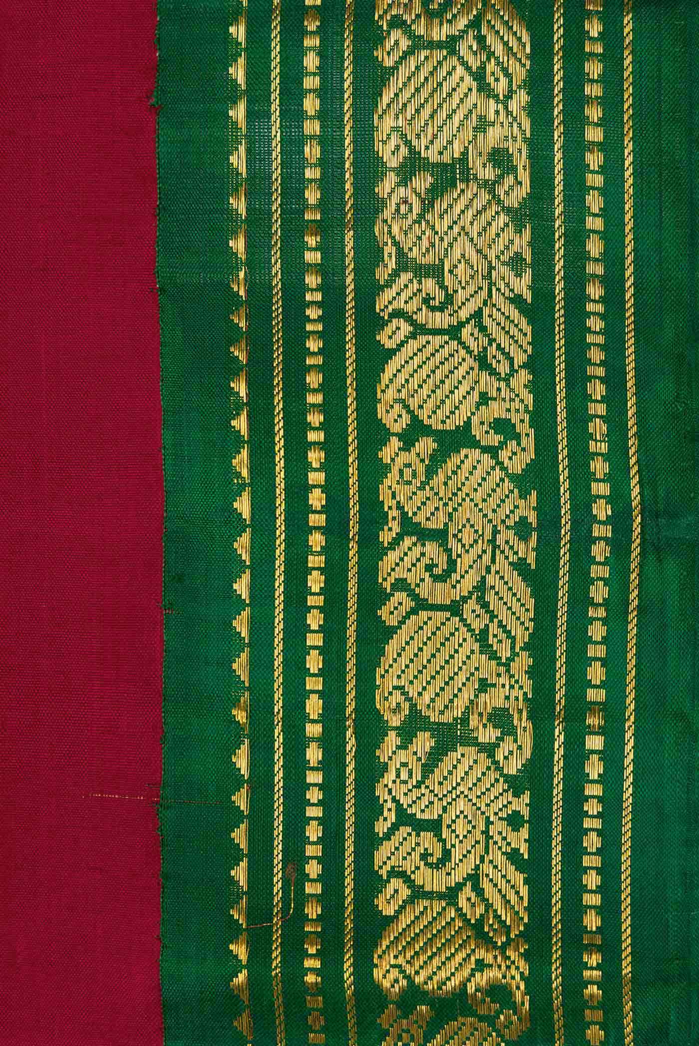 Pure Silk Pure Zari Maroon Dual Tone Kanchipuram Saree