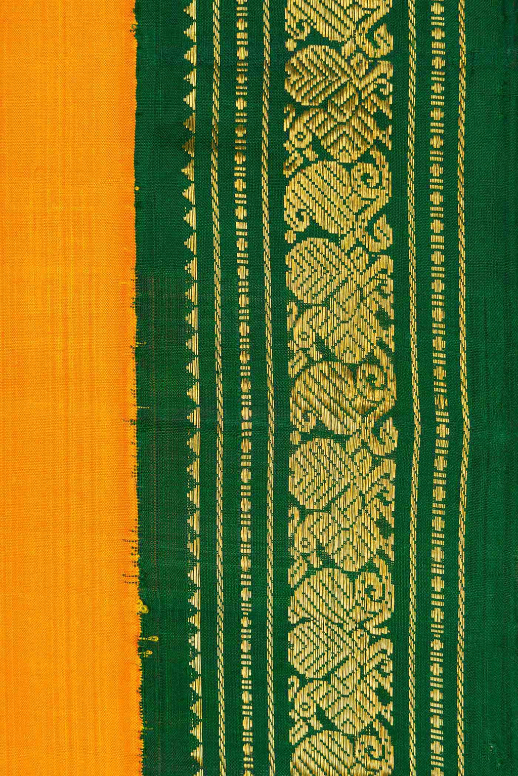 Pure Silk Pure Zari Yellow Dual Tone Kanchipuram Saree