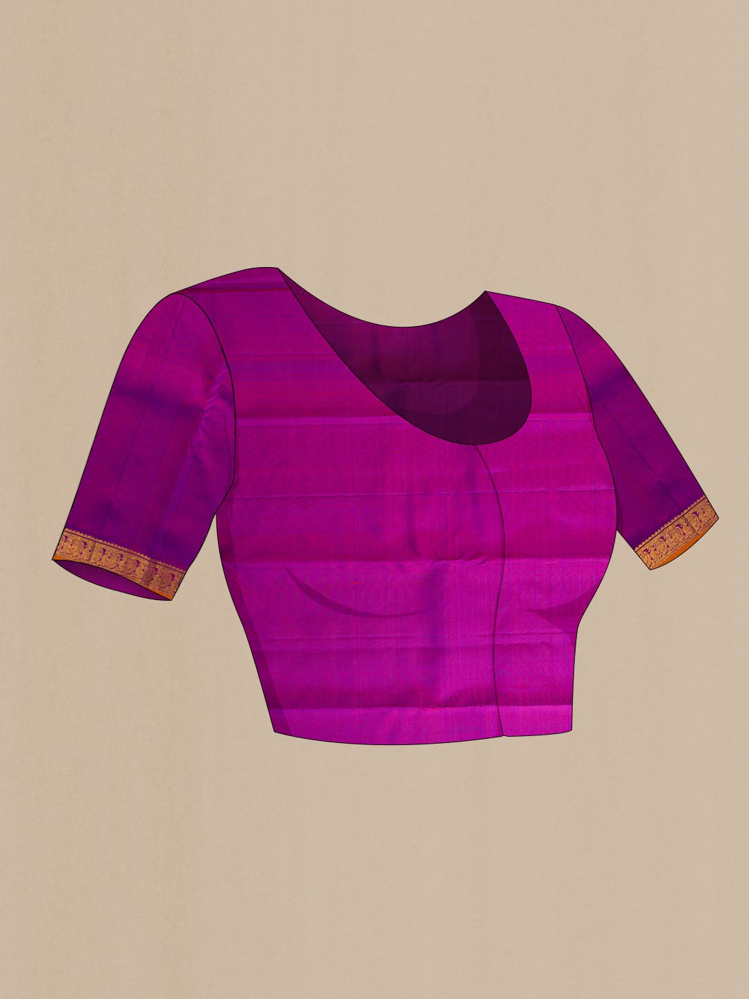 Pure Silk Pure Zari Dark Pink Dual Tone Kanchipuram Saree