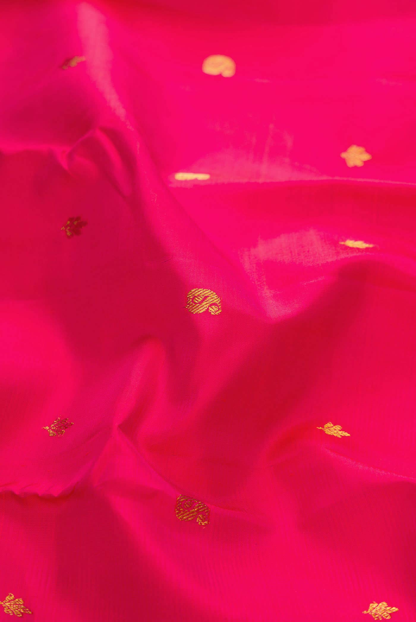 Pure Silk Pure Zari Dark Pink Dual Tone Kanchipuram Saree