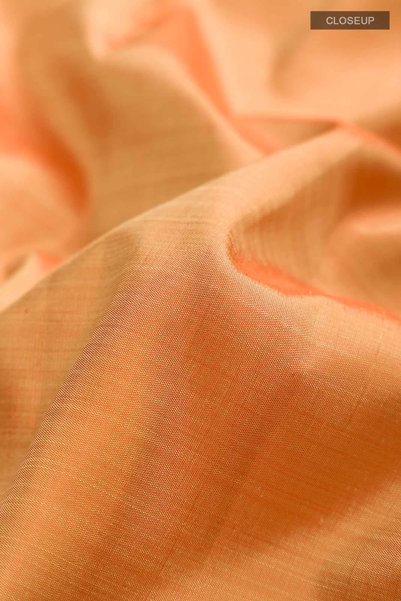 Pure Silk Pure Zari Orange Kanchipuram Saree