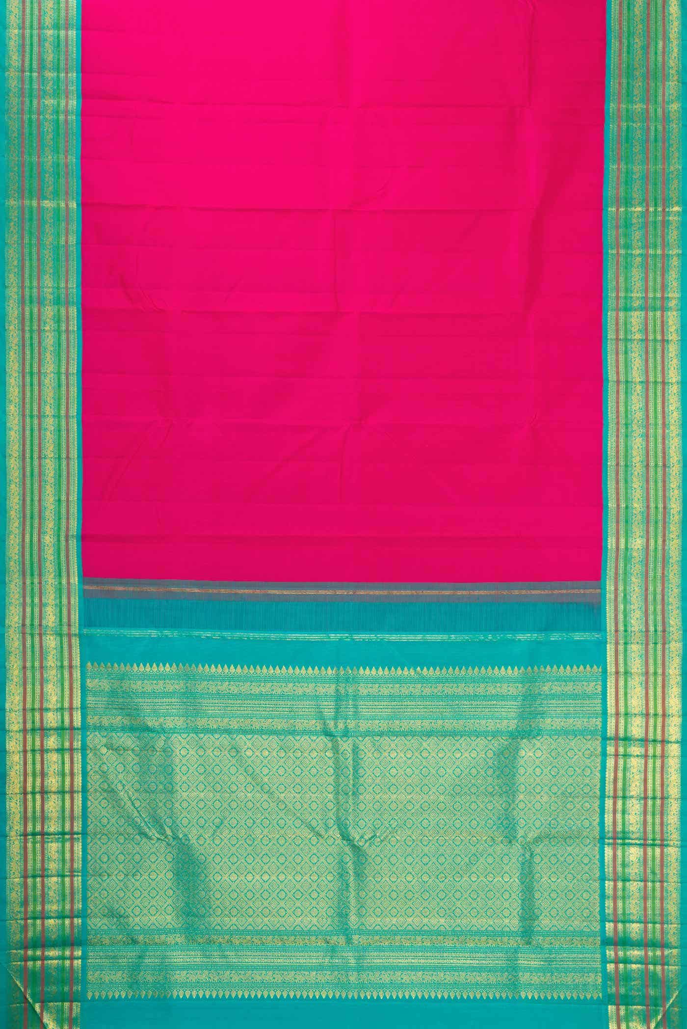 Pure Silk Pure Zari Pink Dual Tone Kanchipuram Saree