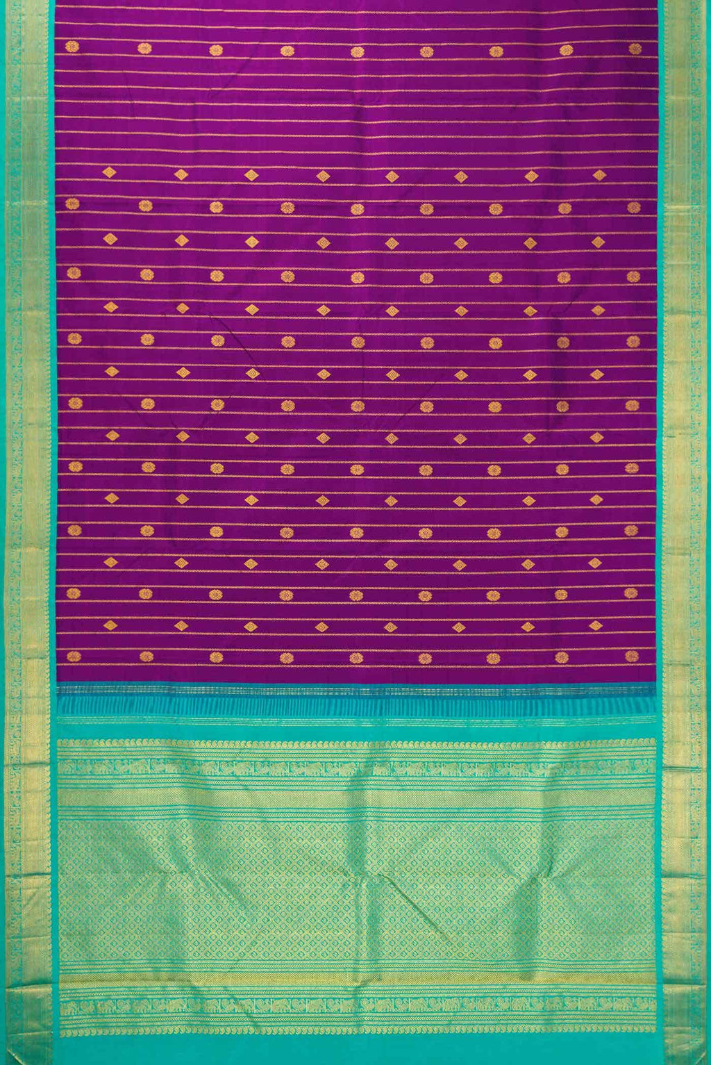 Pure Silk Pure Zari Purple Dual Tone Kanchipuram Saree