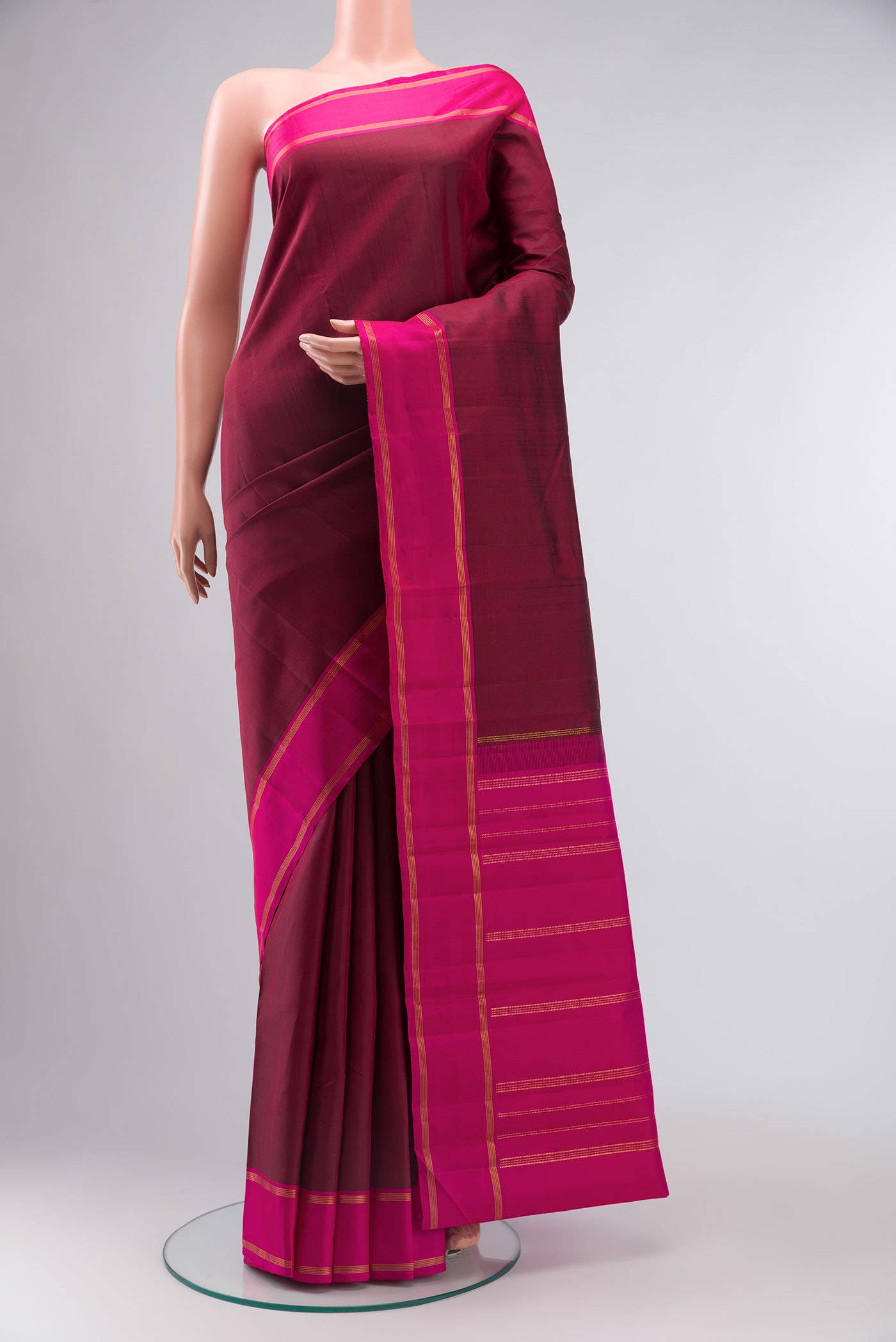 Maroon Kanchipuram Silk Saree