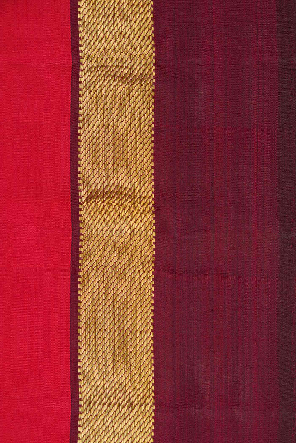 Pure Silk Pure Zari Imperial Red Dual Tone Kanchipuram Saree