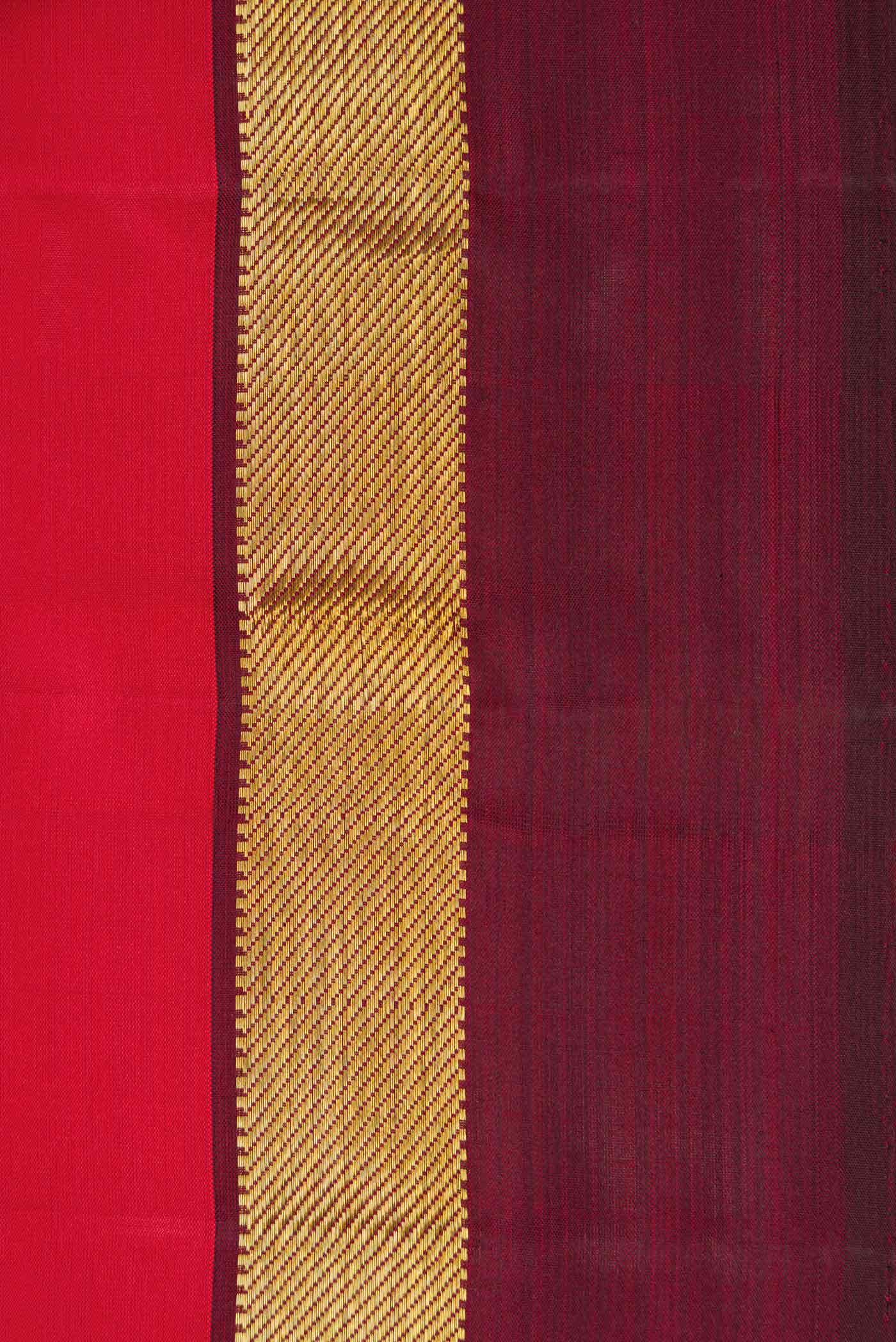 Pure Silk Pure Zari Imperial Red Dual Tone Kanchipuram Saree