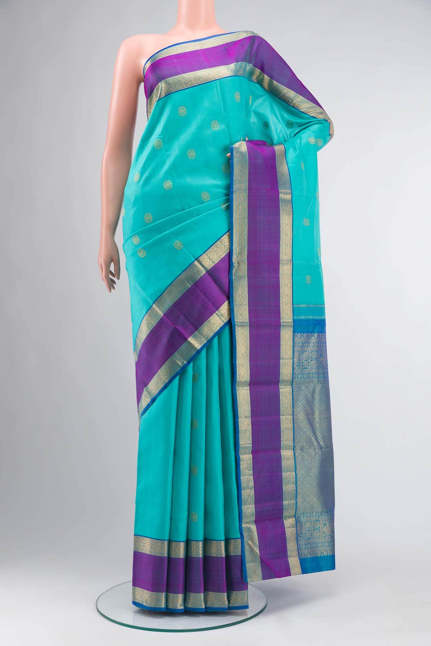 Blue Kanchipuram Silk Saree
