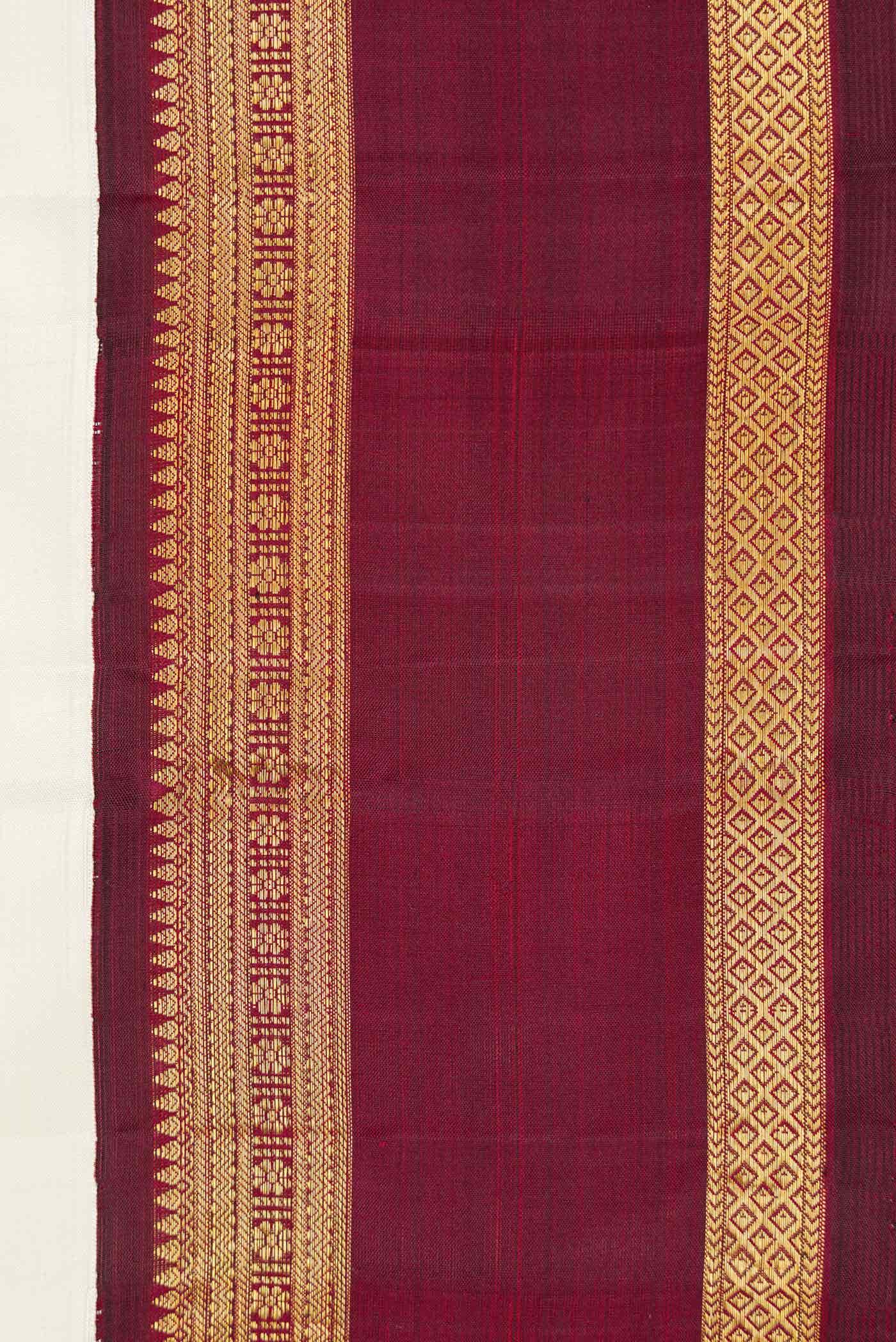 Pure Silk Pure Zari Off White Kanchipuram Saree