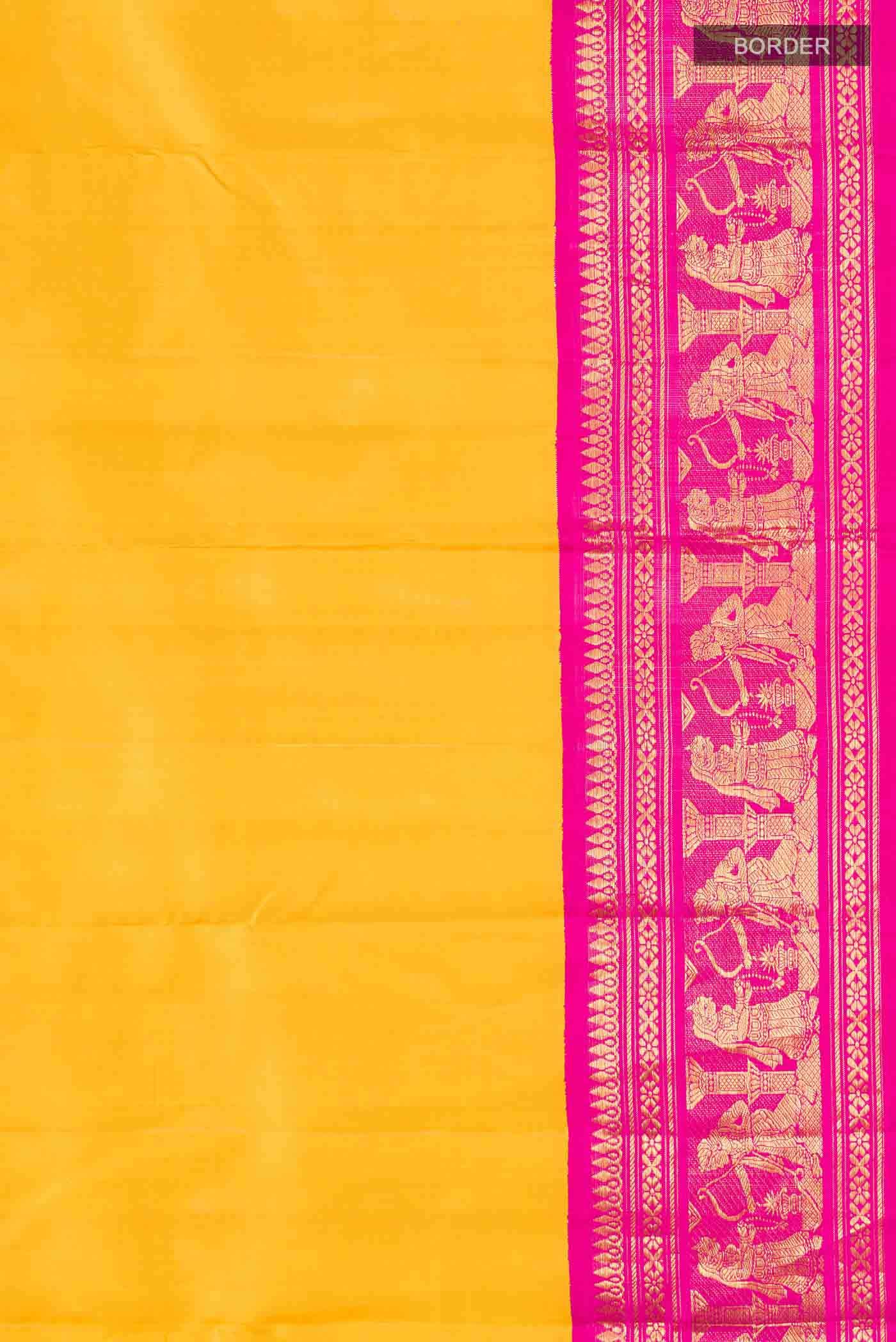 Yellow Kanchipuram Silk Saree