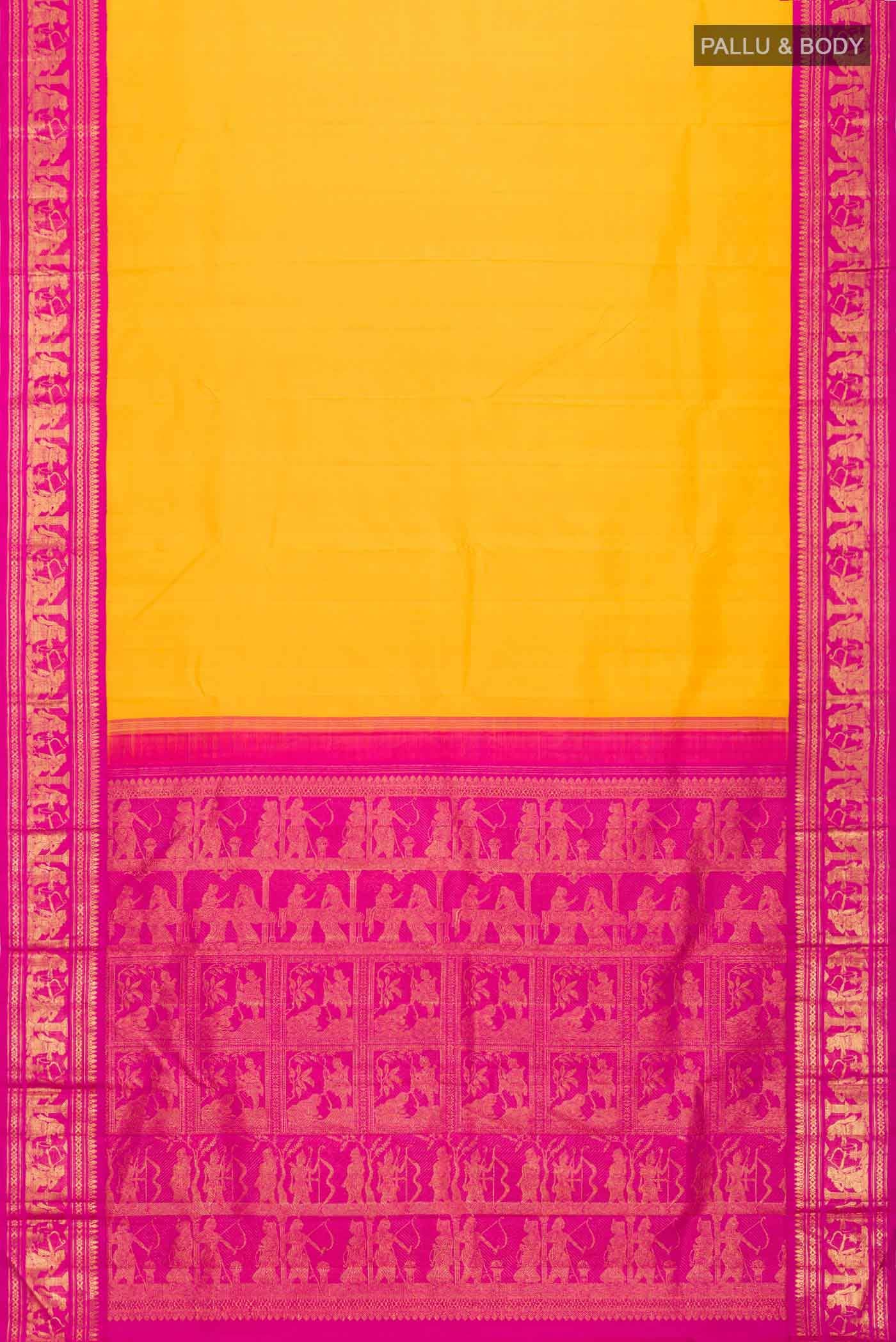 Yellow Kanchipuram Silk Saree