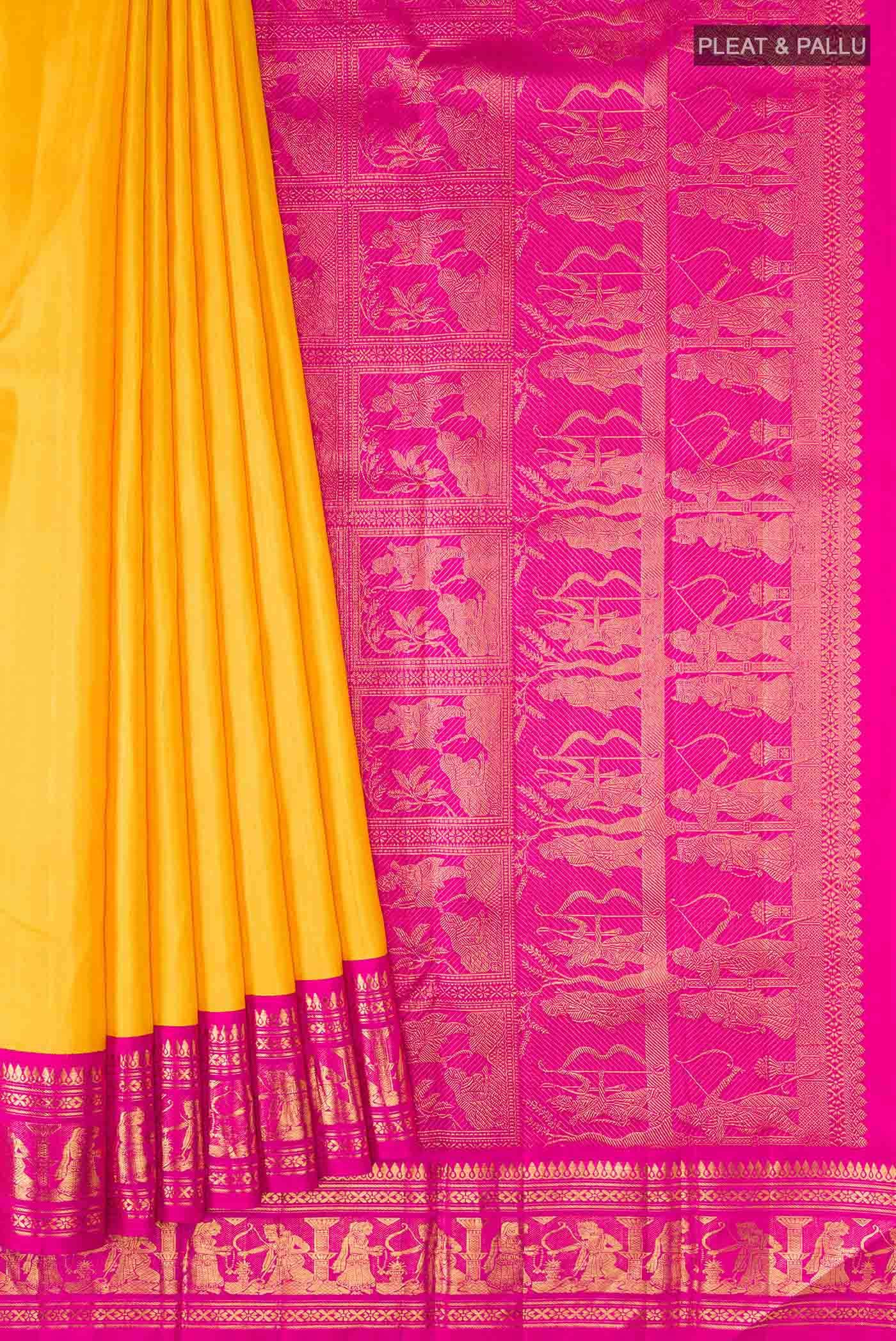 Yellow Kanchipuram Silk Saree