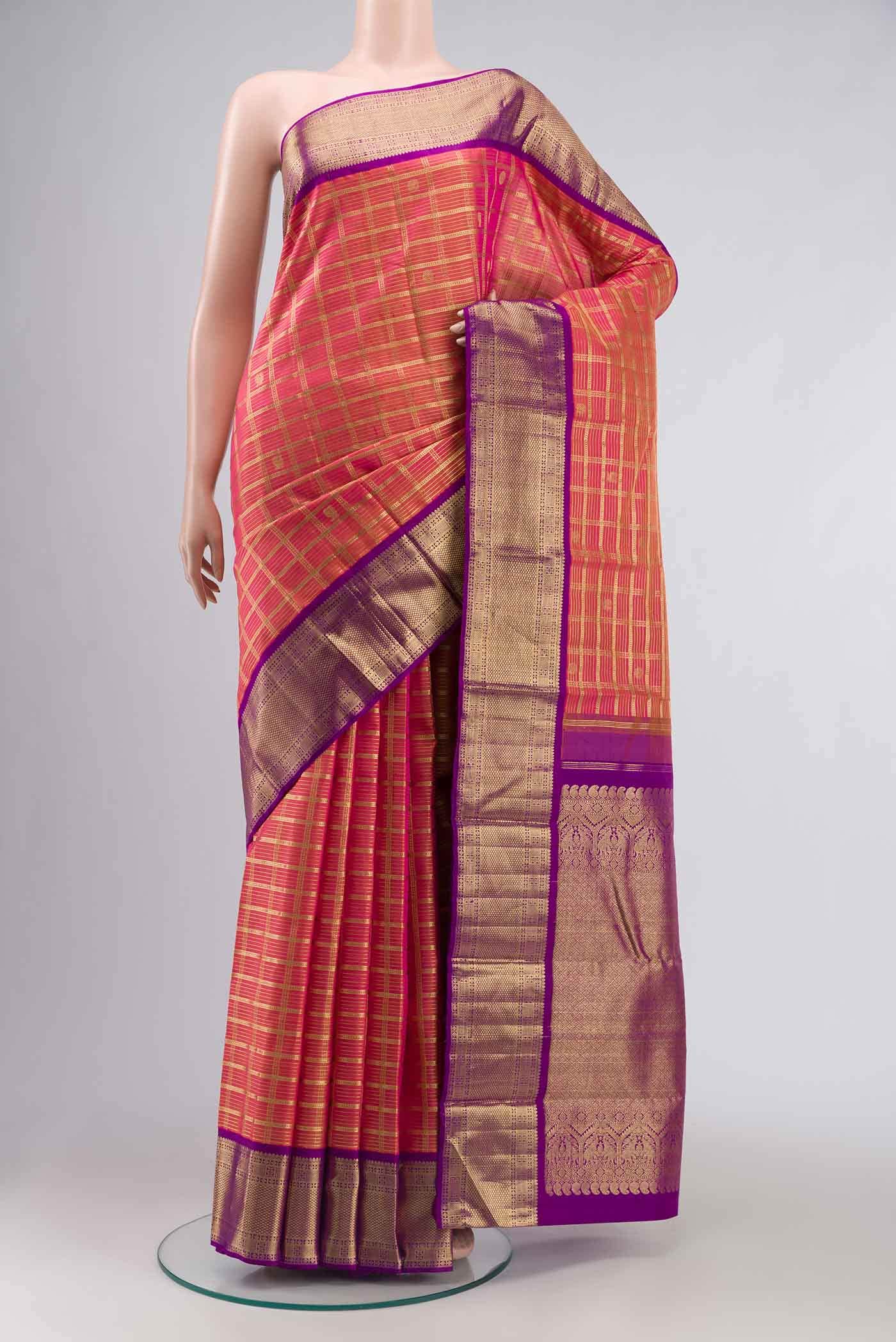 Orange Kanchipuram Silk Saree