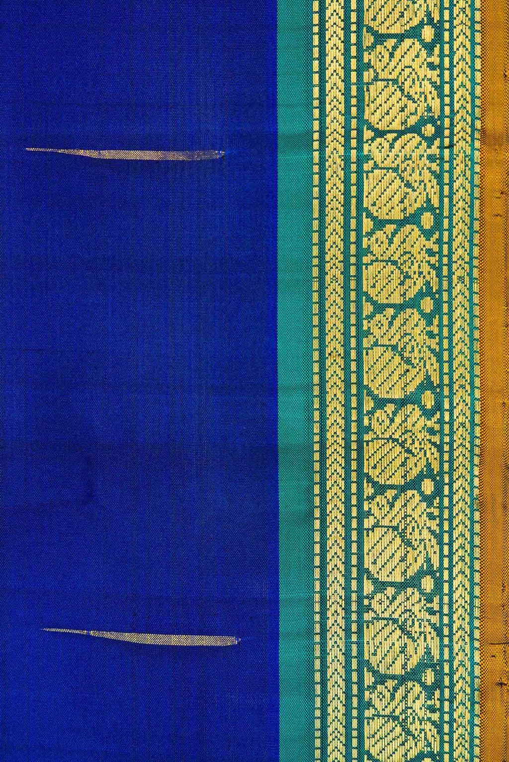 Pure Silk Pure Zari Navy Blue Dual Tone Kanchipuram Saree