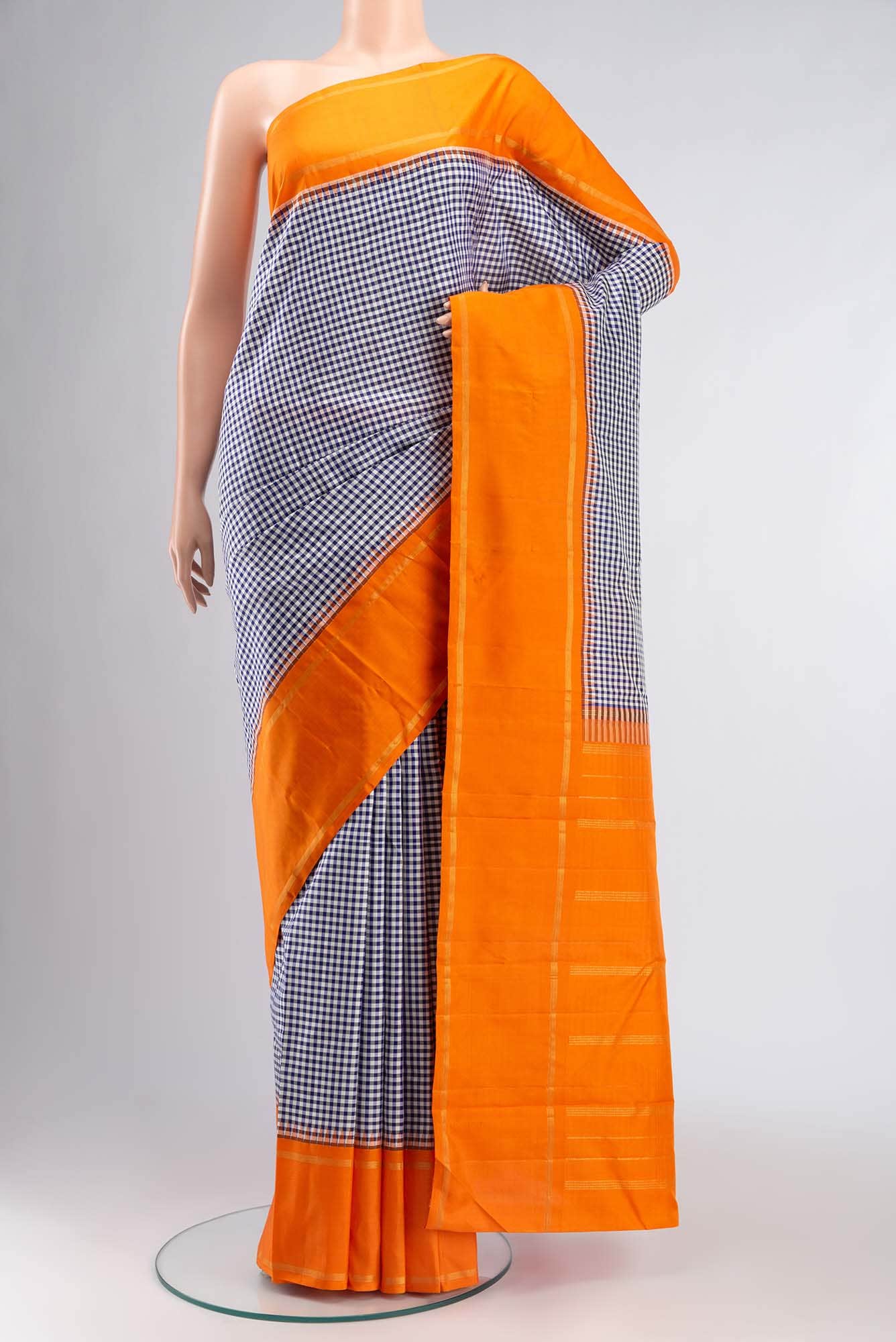 Pure Silk Pure Zari Blue Kanchipuram Saree