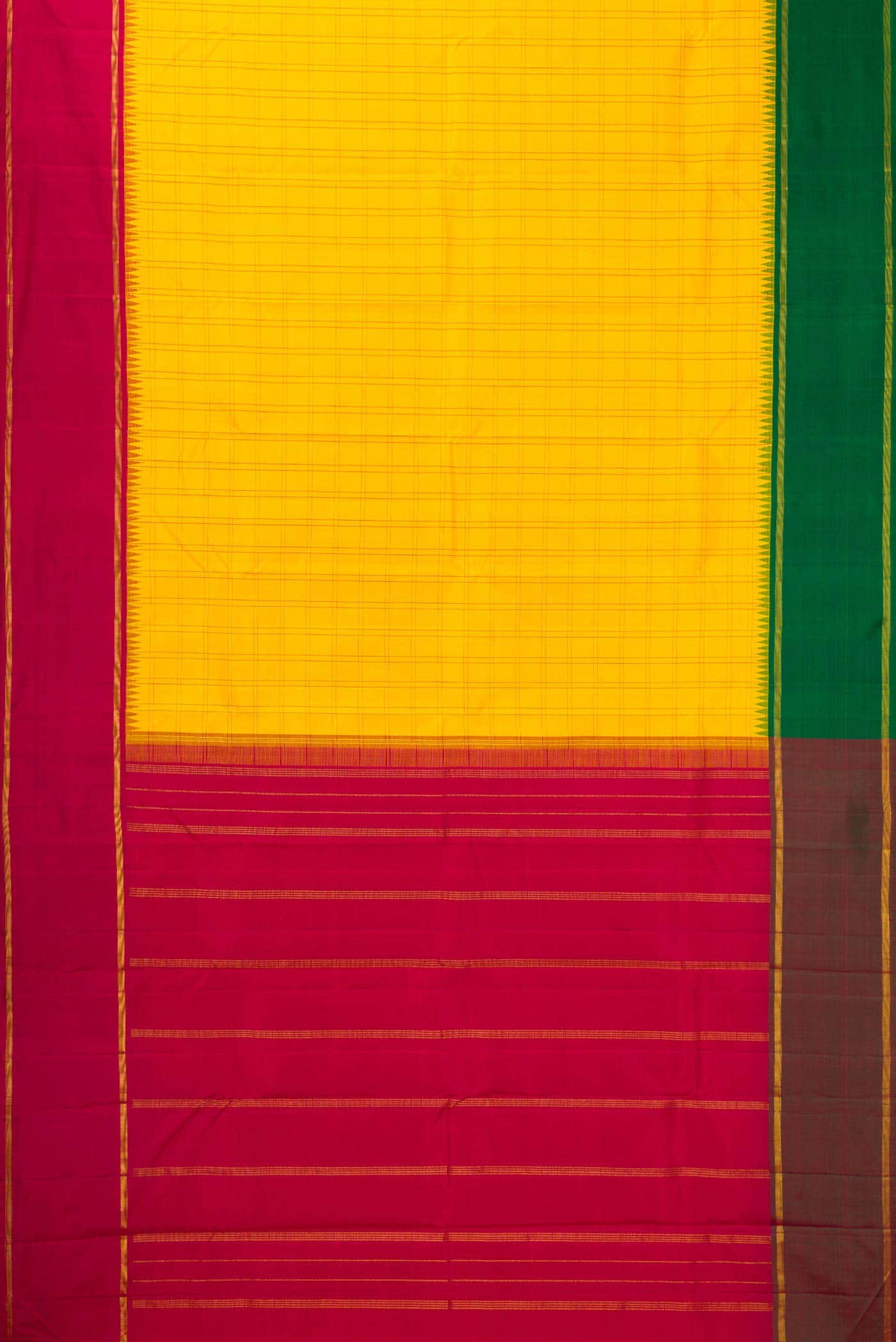 Pure Silk Pure Zari Rose Gold Dual Tone Kanchipuram Saree