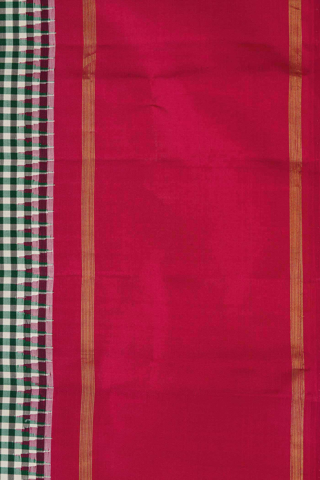 Pure Silk Pure Zari Off White and Green Dual Tone Kanchipuram Saree