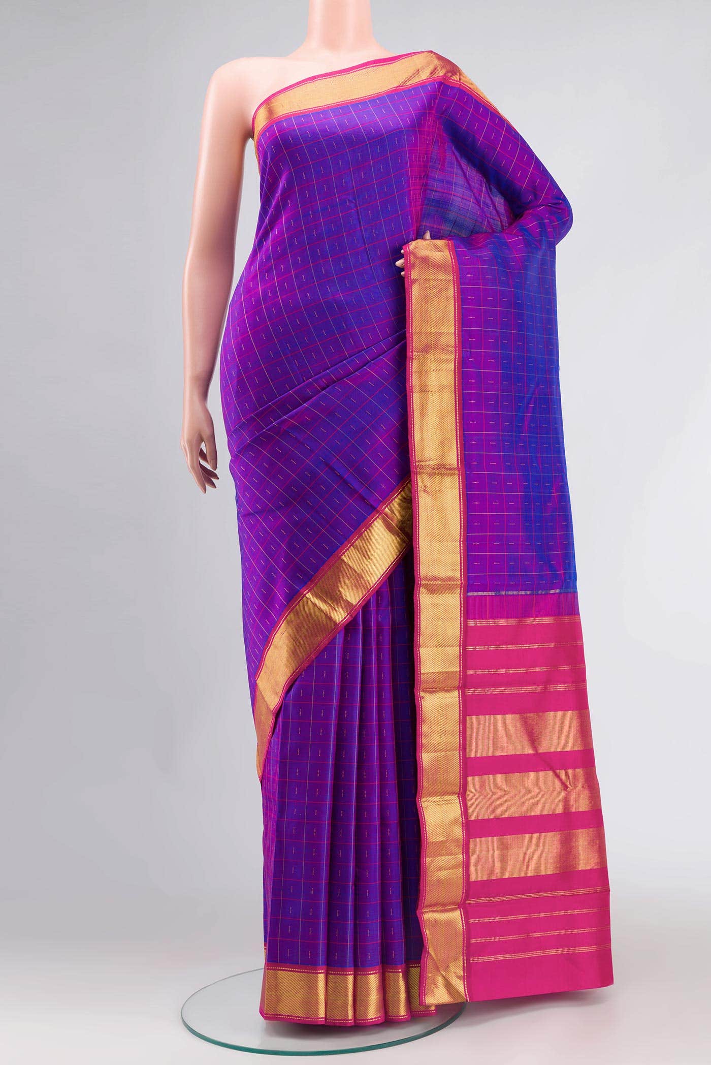 Purple Kanchipuram Silk Saree