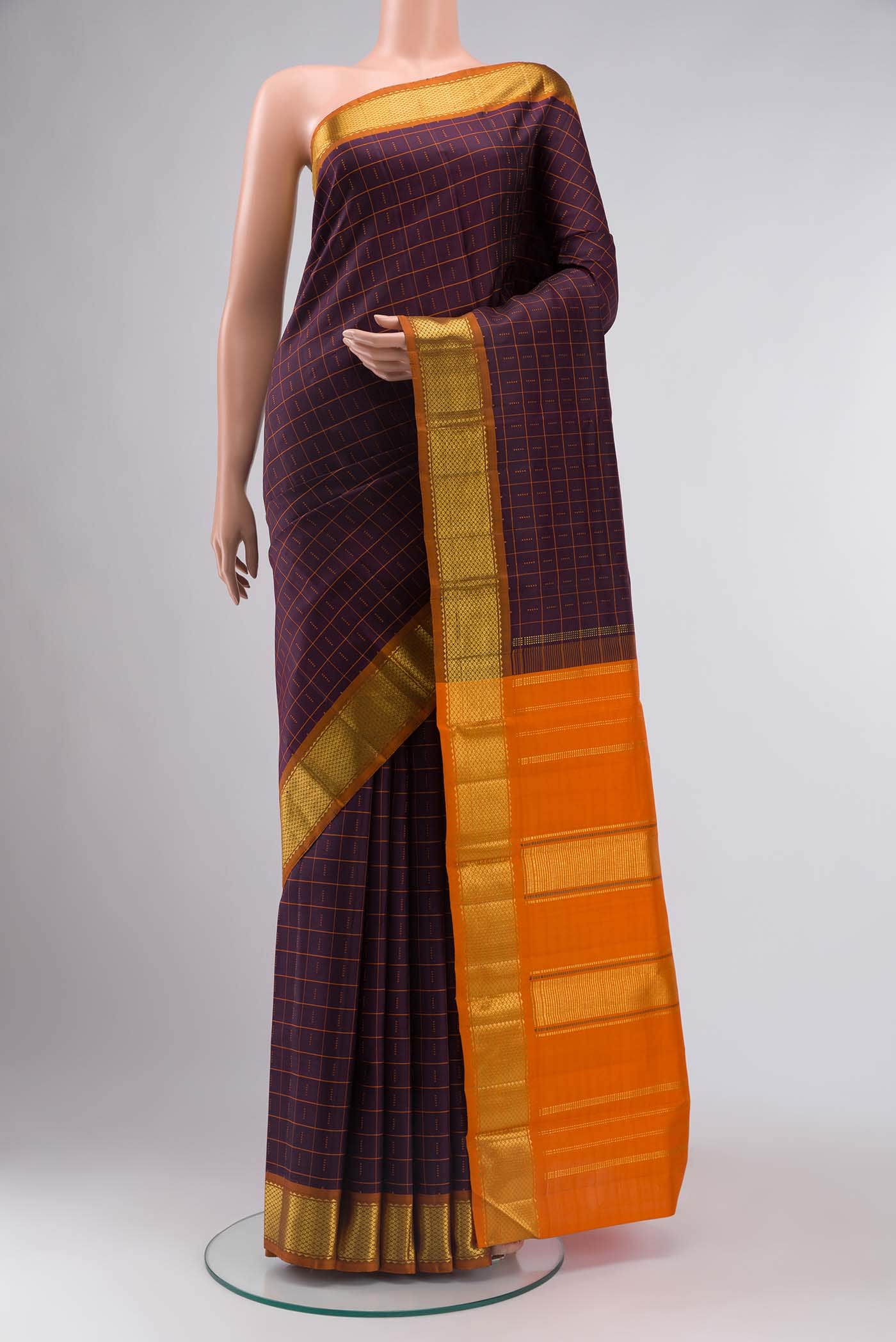 Brown Kanchipuram Silk Saree