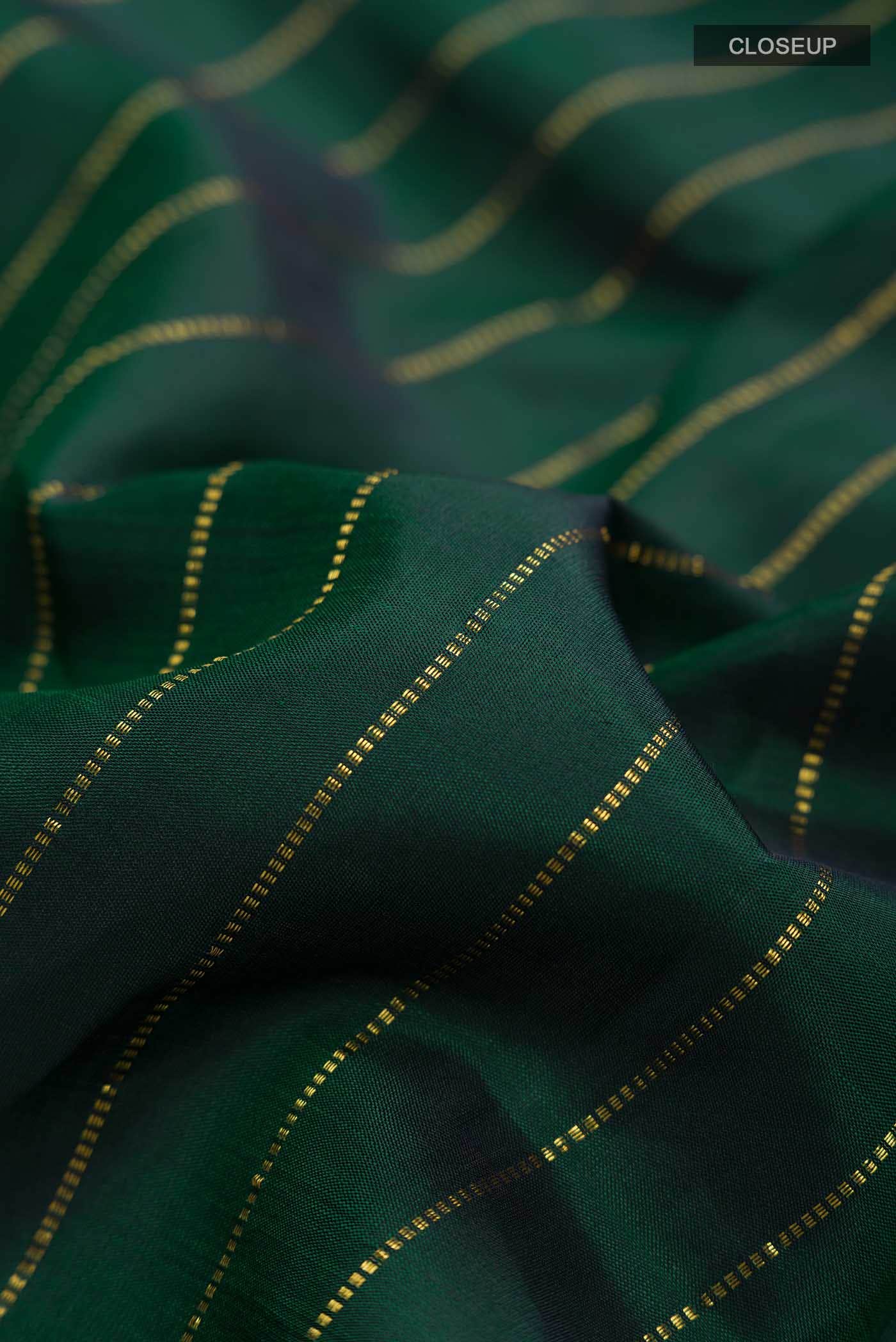 Bottle Green Kanchipuram Silk Saree