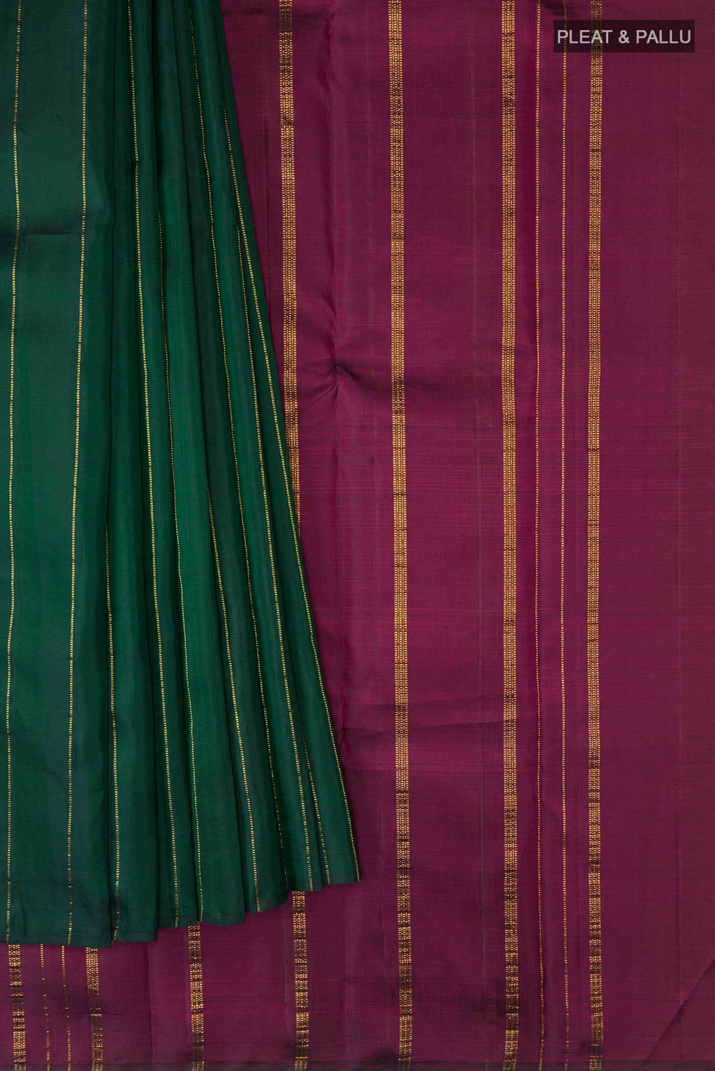 Bottle Green Kanchipuram Silk Saree