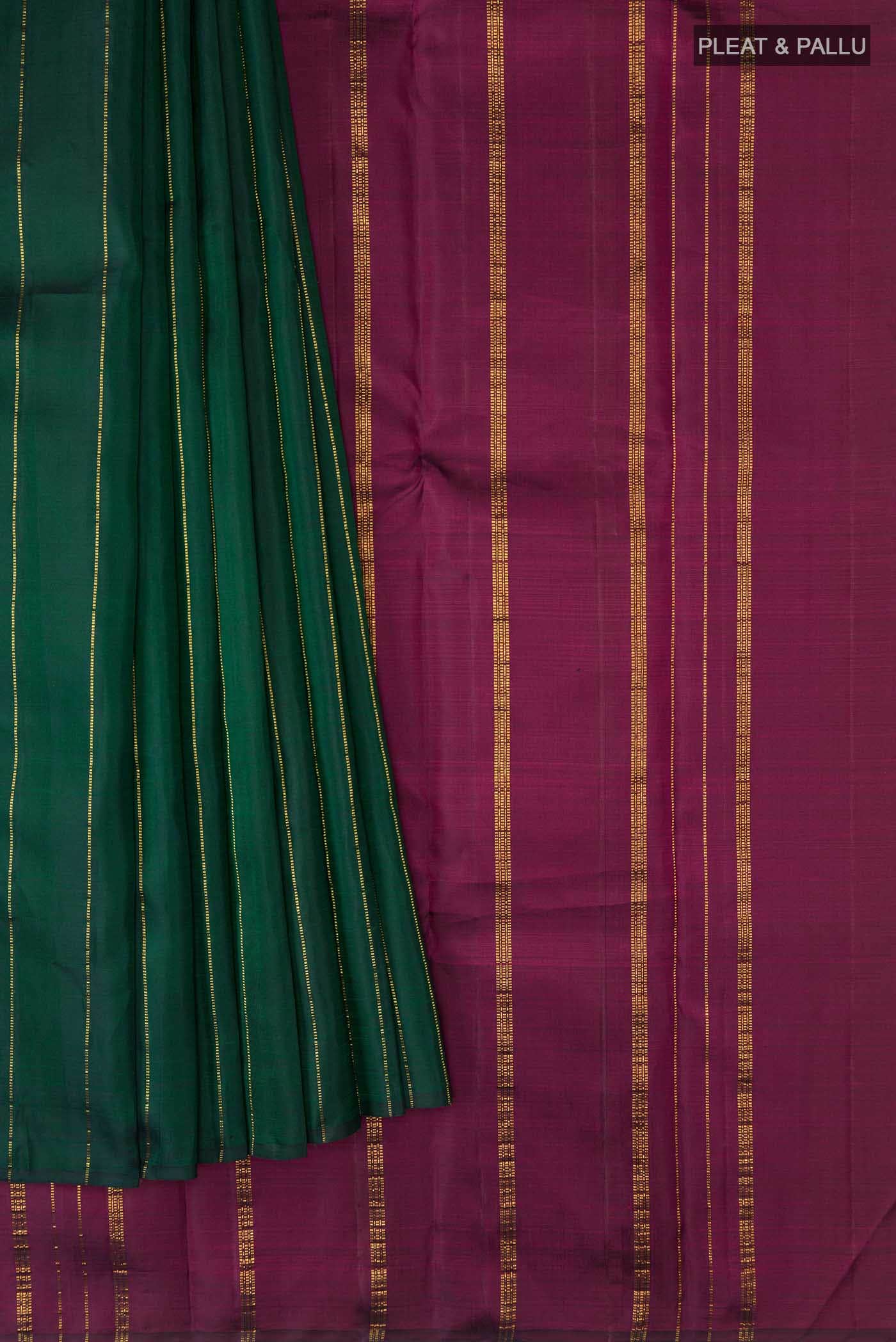 Bottle Green Kanchipuram Silk Saree